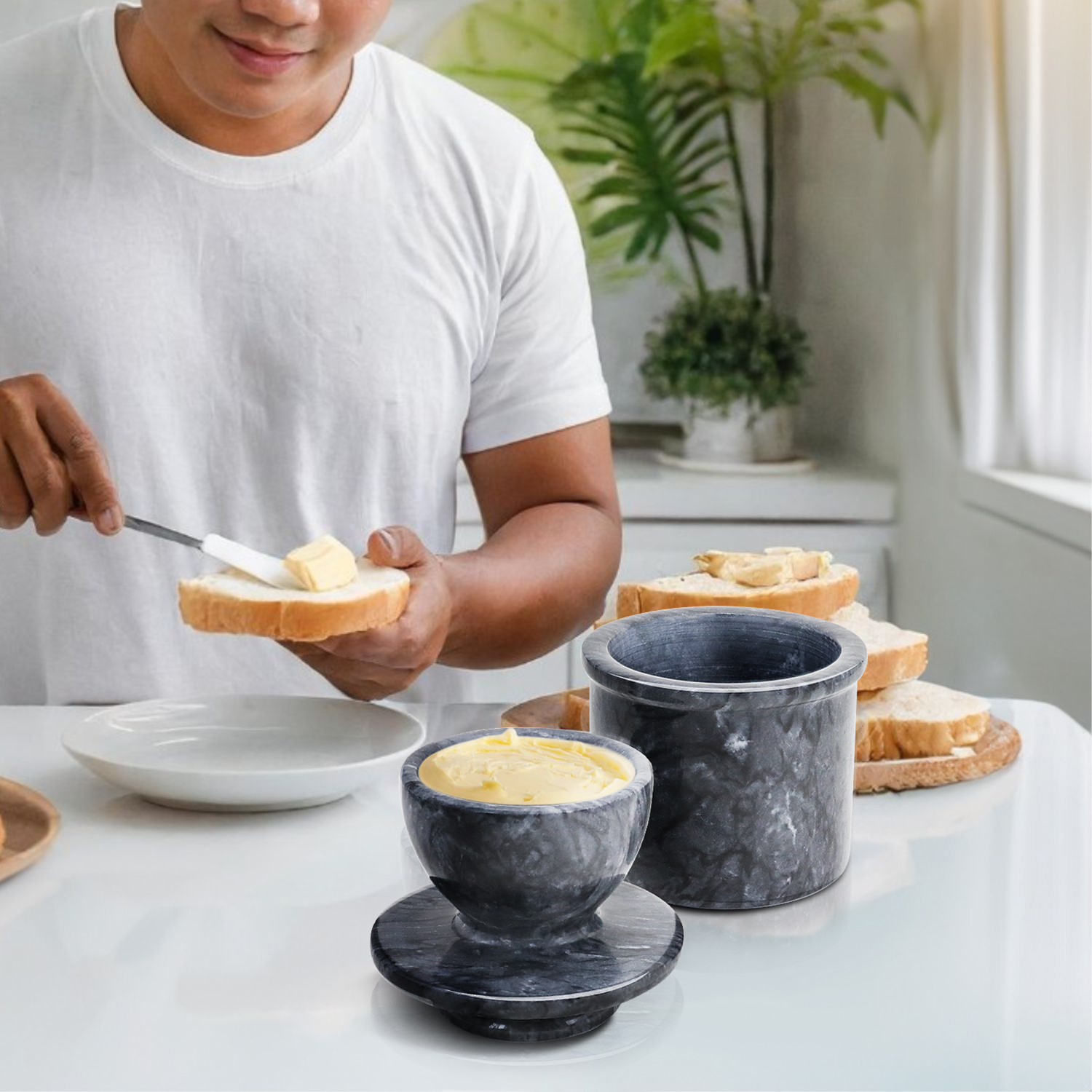 Container for Fresh Butter: The  butter dish ceramic is perfectly sized to hold one stick of salted or unsalted butter, keeping it soft and ready to serve directly from your countertop