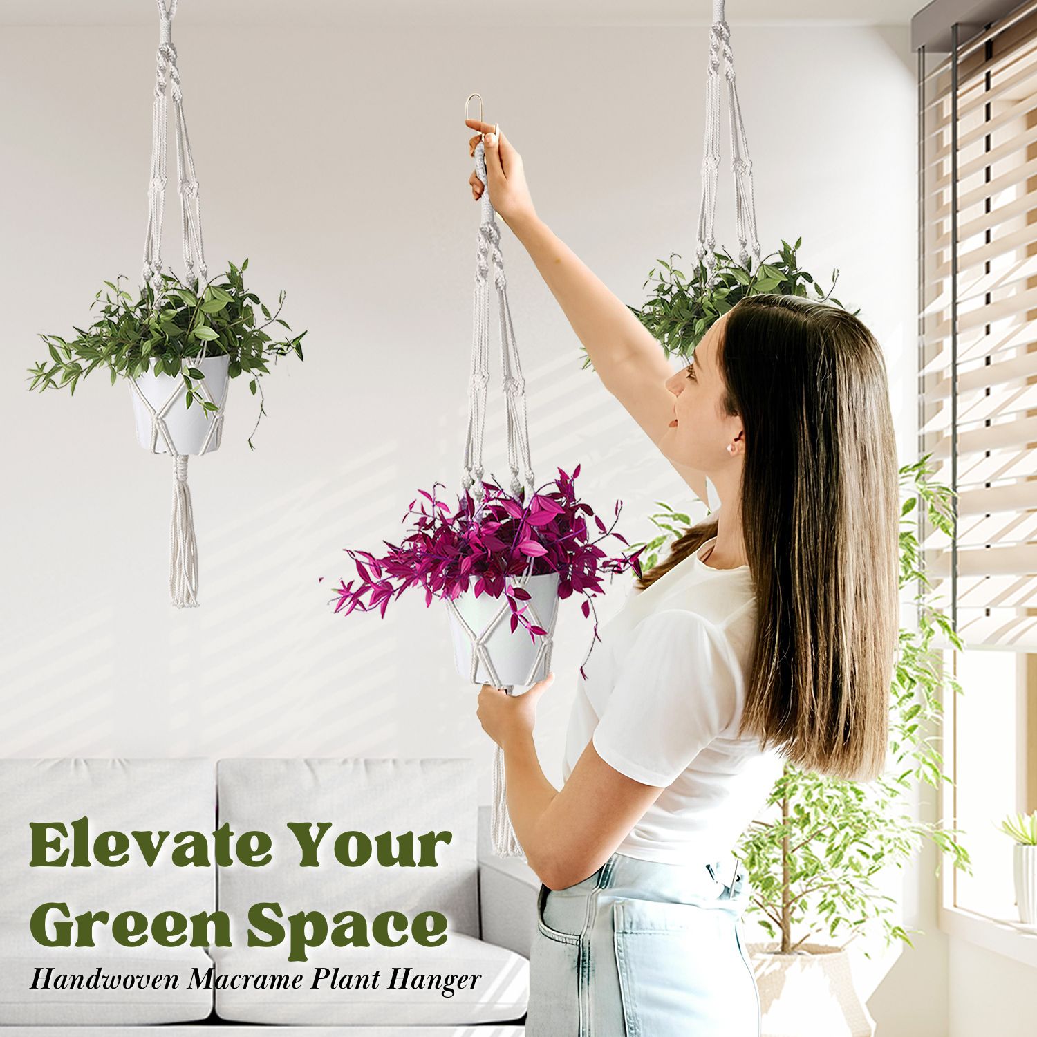 Modern and Stylish: Our macrame plant hangers indoor ensure you receive a high-quality hanging plant holder that adds elegance to your room and living room. This beauty would be gracing your home or balcony garden or brightening an office