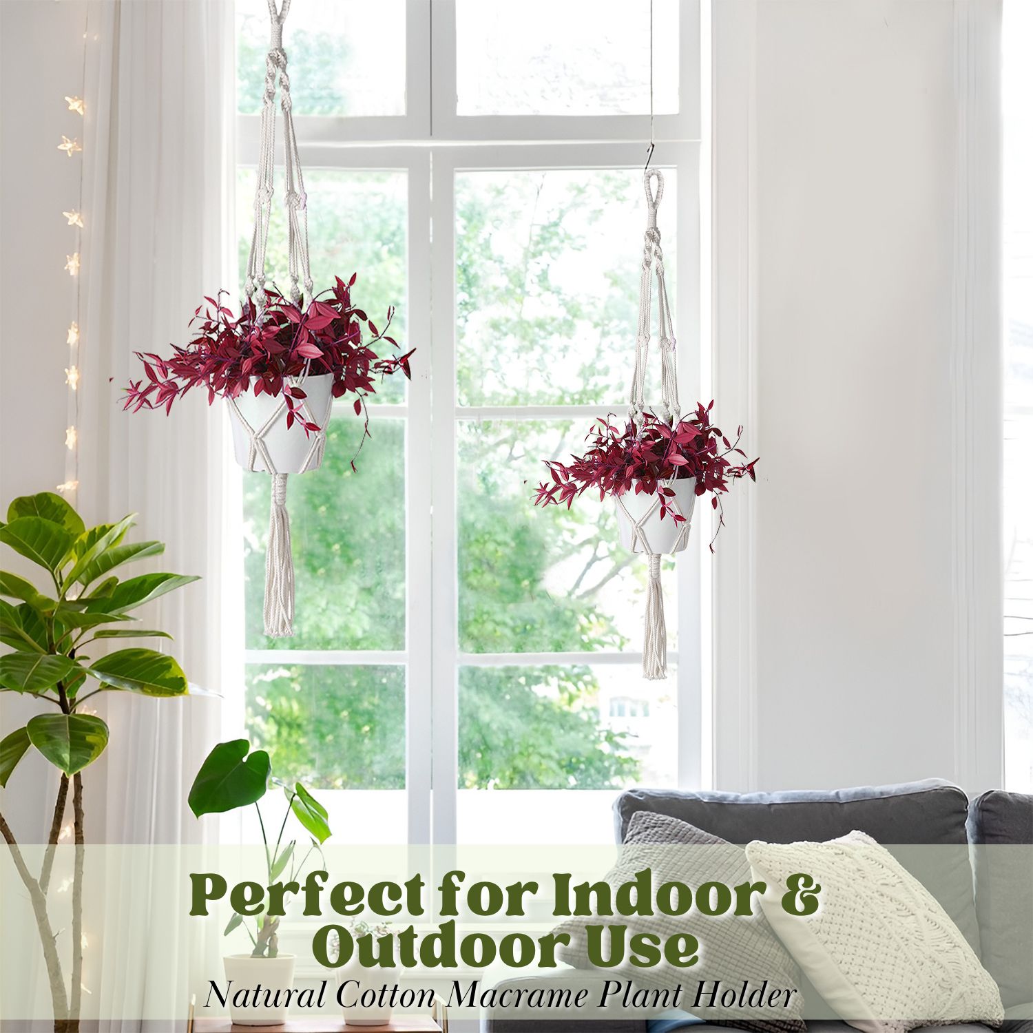 Simple Set-Up: Comes with everything you need, including C & S hooks, to hang your plants quickly and securely, whether you're looking for short macrame plant hangers or long macrame plant hangers.