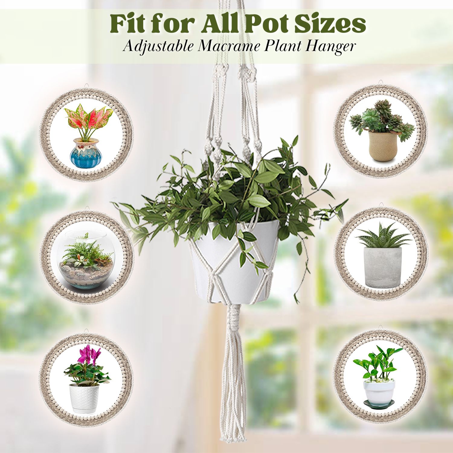 Ideal Gift Choice: This set of plant hangers indoor macrame is an excellent gift for plant lovers, enhancing their collection with a macrame plant holder that is both practical and stylish