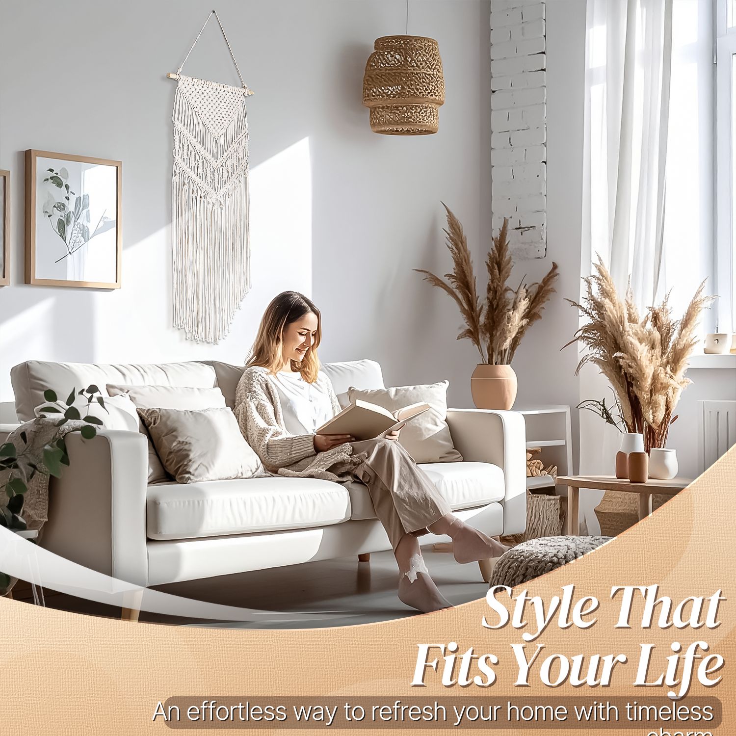 Gorgeous Minimalist Design: This boho hanging decor makes a wonderful gift for housewarmings, weddings, and all occasions! Symmetrical geometric wall macrame will draw anyone eyes to it, a great conversation starter, and an elegant decoration of a wall