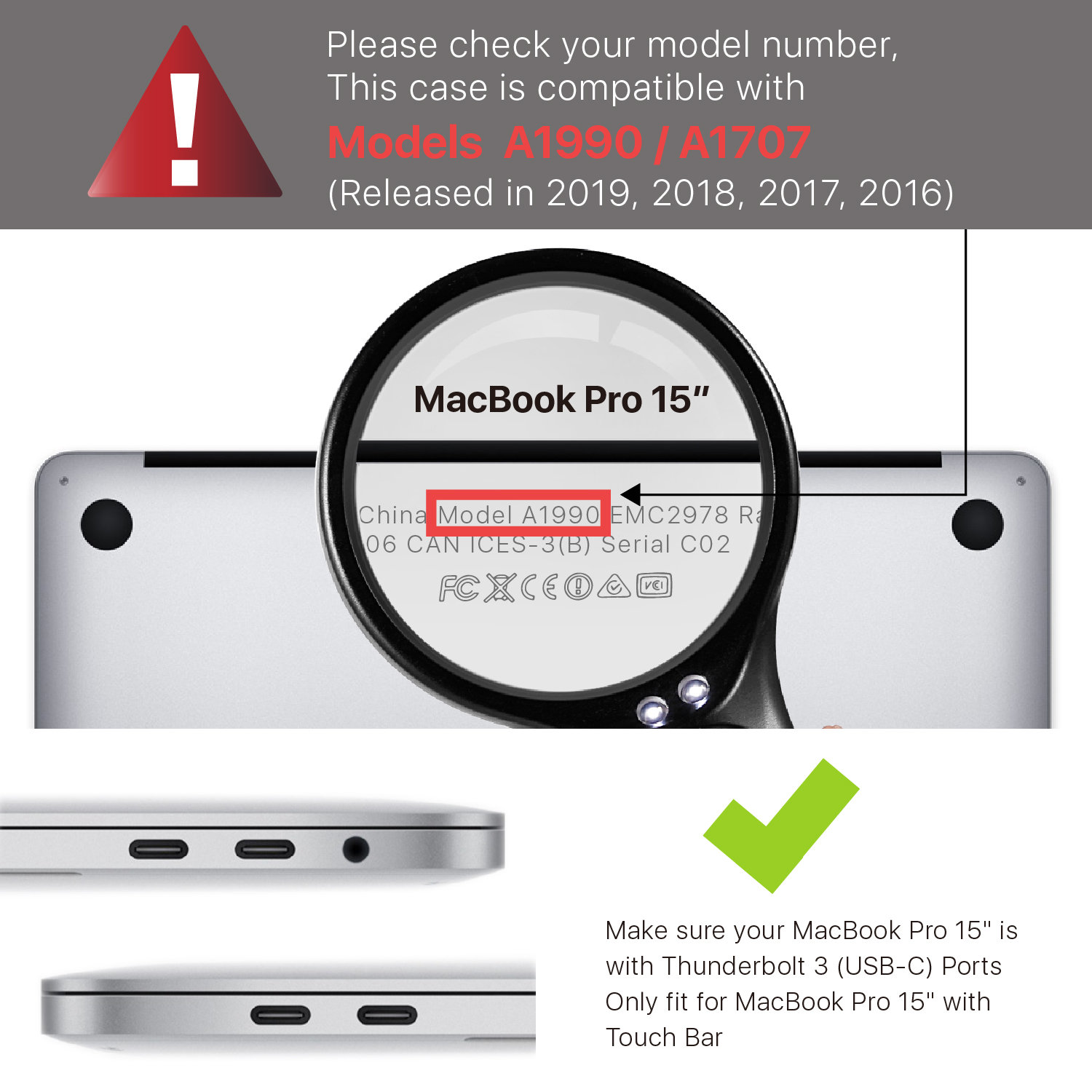 Macbook Pro 15 Inch 16 17 18 A1707 A1990 Plastic Hardshell Black Ebay