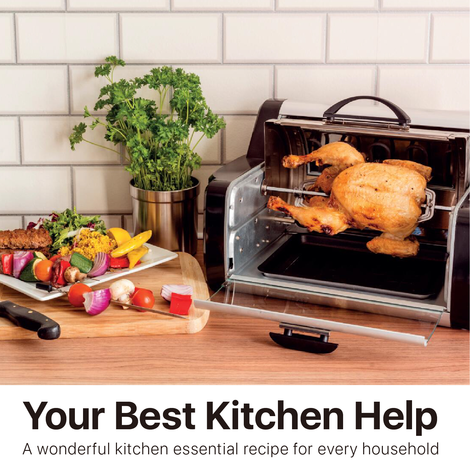 Rotisserie Toaster Oven Grill BBQ Kebab Electric Cooker Rotating