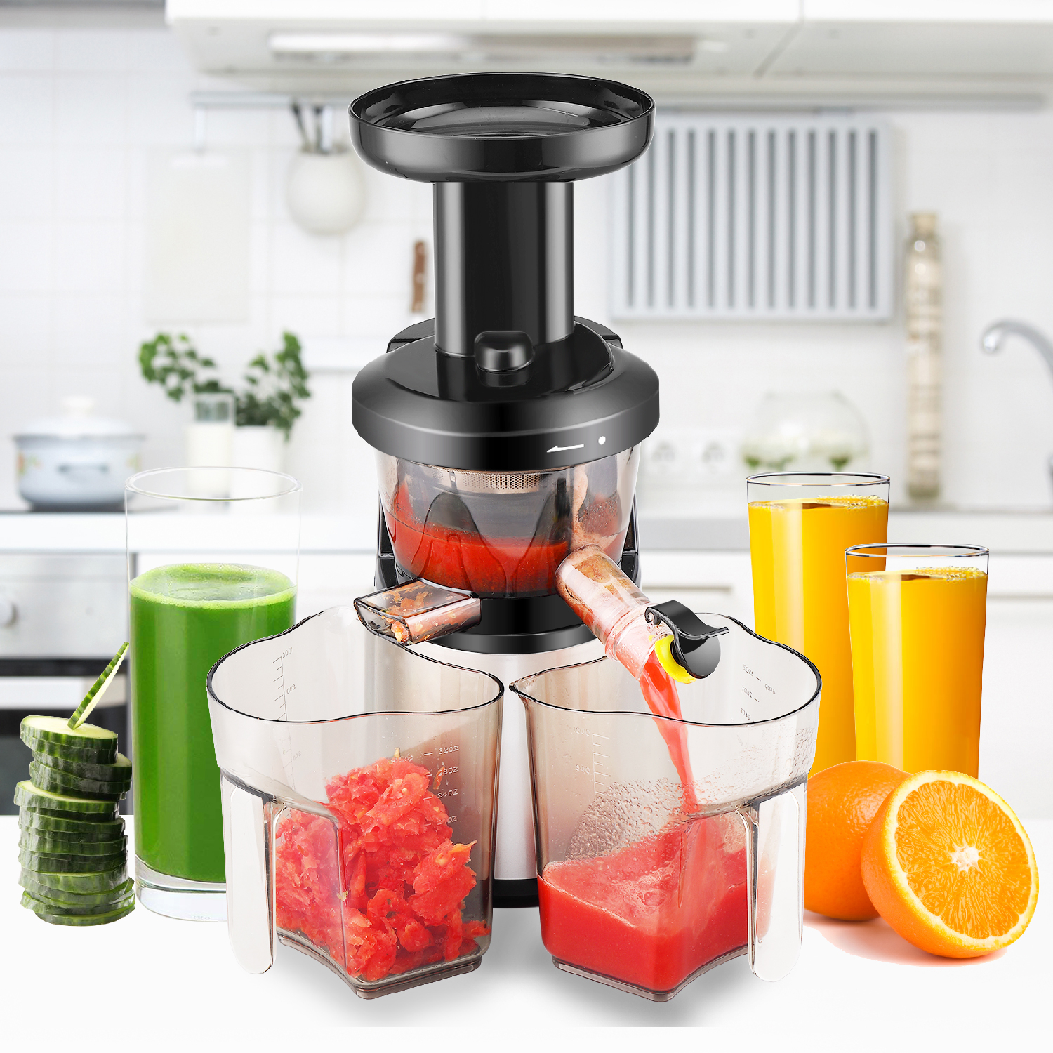 Cold Press Juicer Machine Masticating Slow Juice Extractor Maker Fruit ...