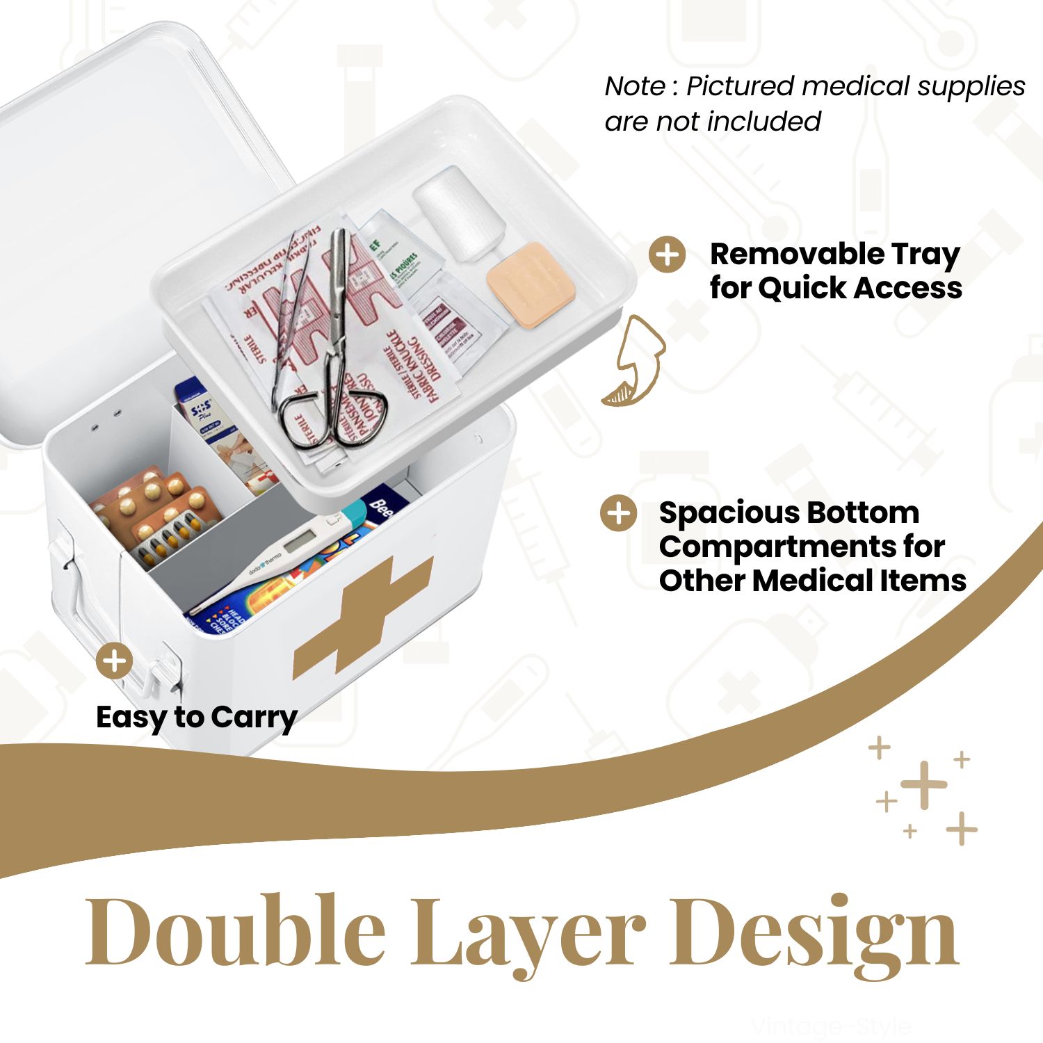 Sturdy and Protective - This medicine box organizer storage is made of quality steel with powder coating & rust-proof finish to keep supplies clean, hygienic, & protected. This first aid container is built to last for years