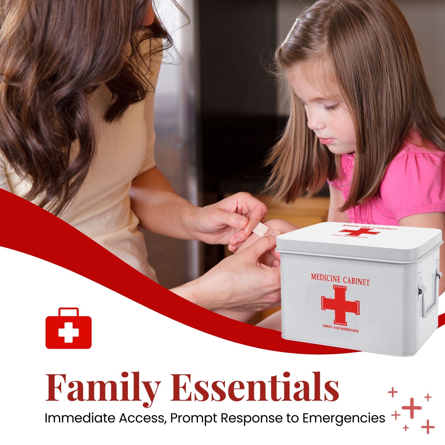 Stock Supplies, Save Lives - Prepare for medical emergencies by stocking up on necessary items in one first aid kit box. Features a cross symbol for quick identification so you can provide aid without delay