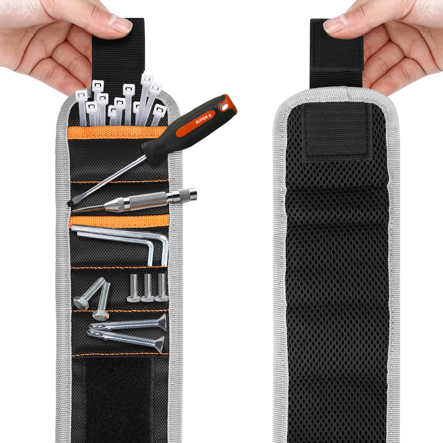 Magnet Tool Holders Are The Perfect Assistant - No more searching for Nails, Screws, drill bits, washers, and tools. Work efficiently with the magnetic wristband, assisting you in all kinds of situations. From atop a ladder to cramped spaces under the sink or car