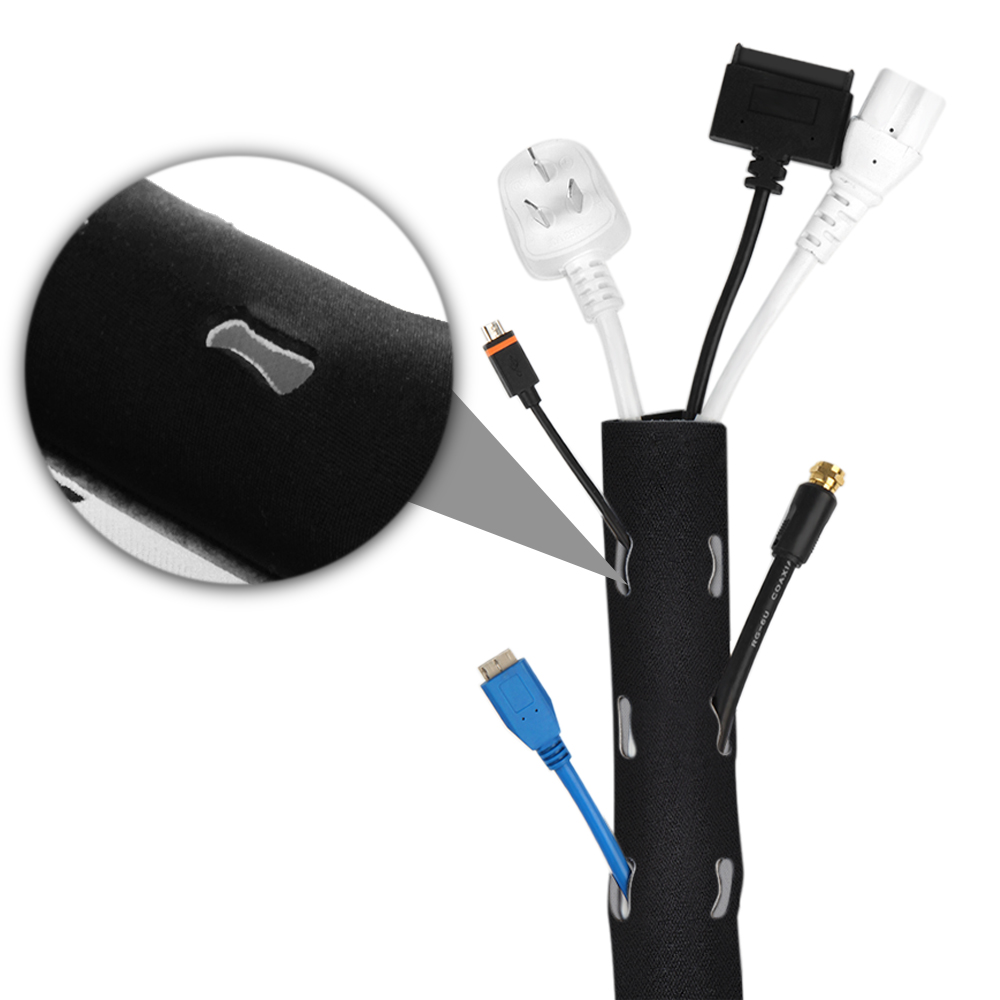 Cable Management Sleeve Cord Organizer Wire Wrap Neoprene Flexible Cord Hider 843354100220 eBay