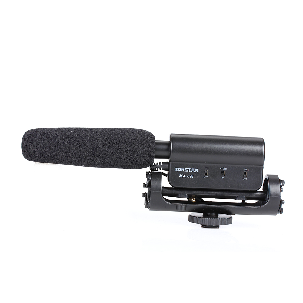 TAKSTAR SGC-598 Interview Shotgun Microphone Universal Cardioid Mic Compatible for Nikon/Canon Camera/DV Camcorder Extra Furry Windshield Cover Black 