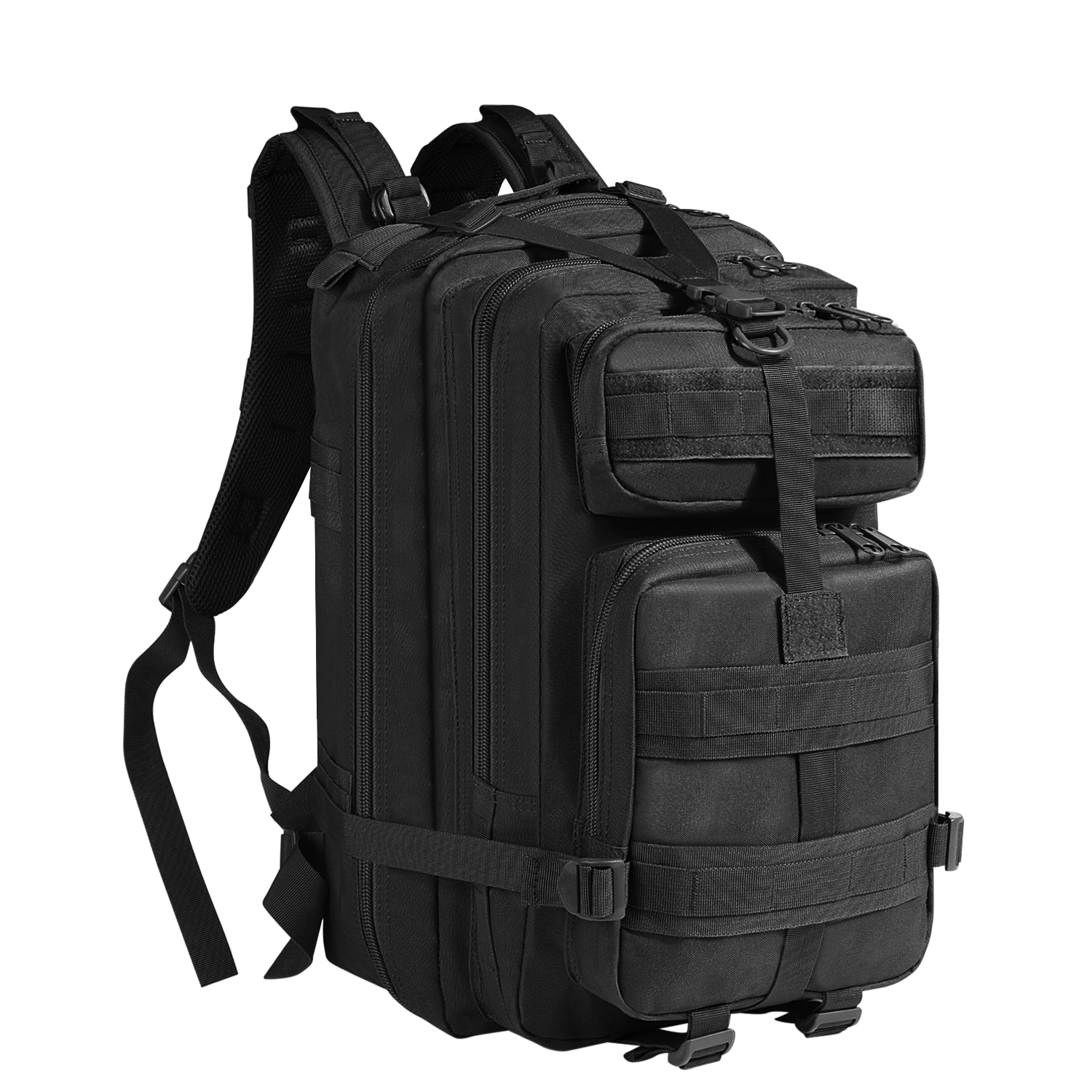 Tactical Backpack (Black) Large Army Assault Pack 40L w/ MOLLE ...