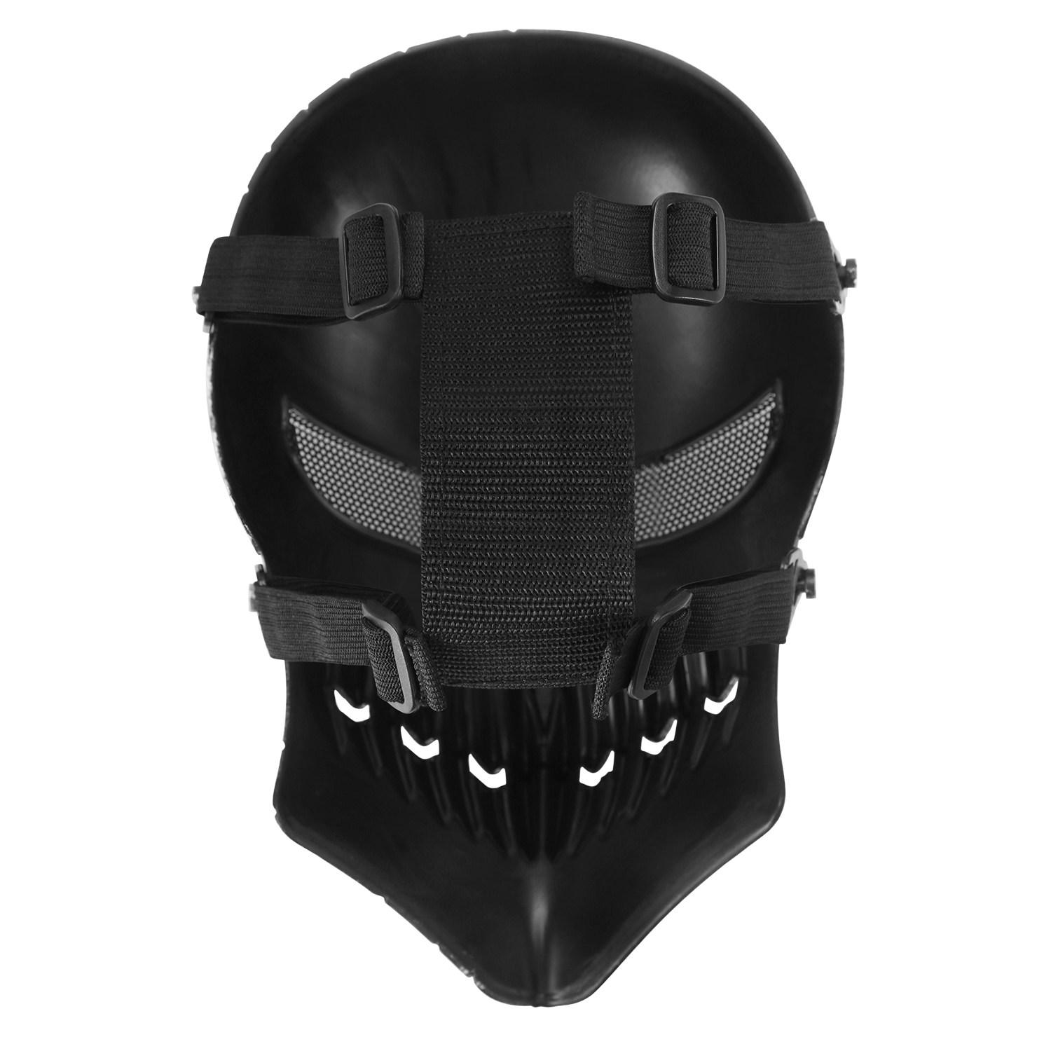 Airsoft Paintball Full Face Death Skeleton(Black) Mask Metal Mesh Eye ...