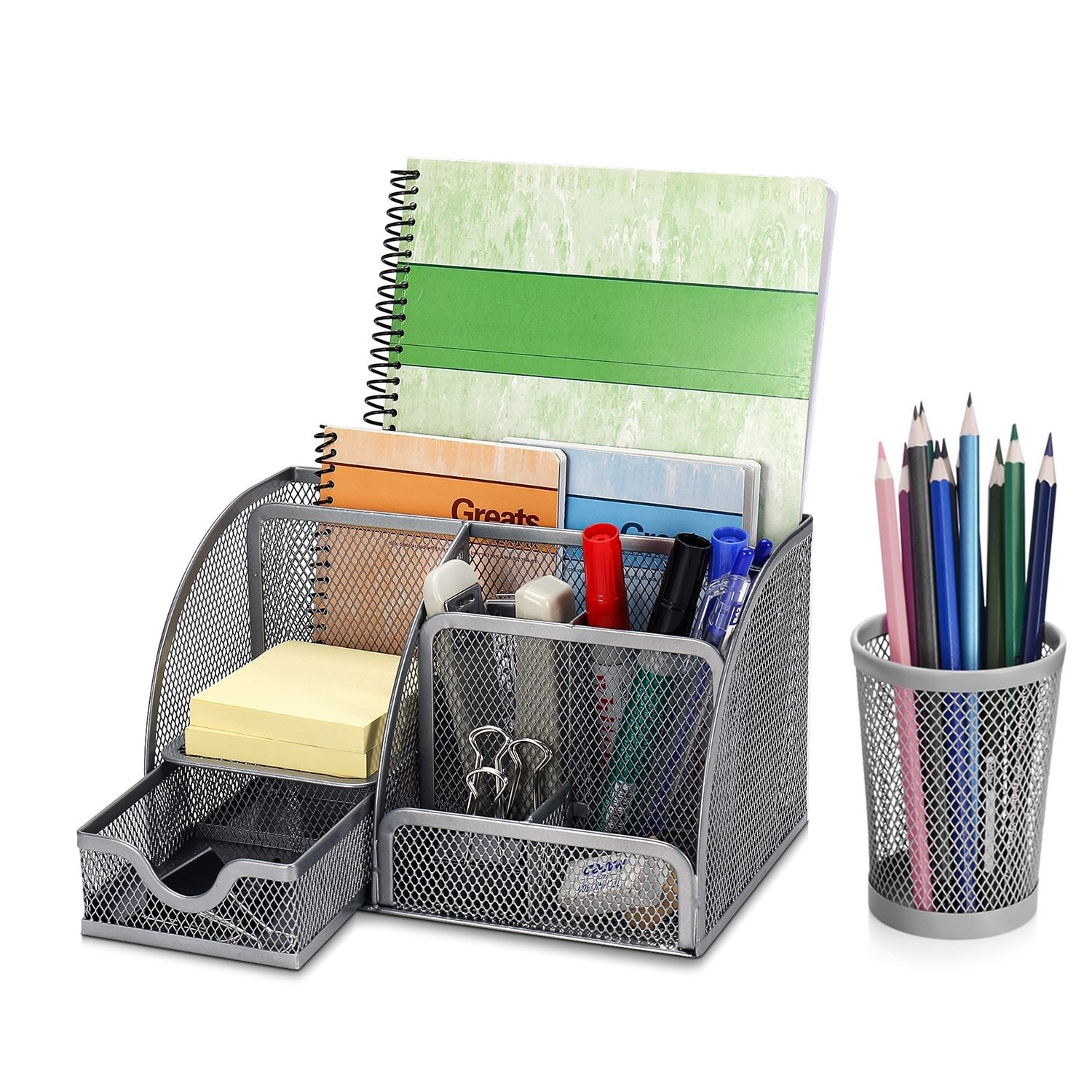Desk Organizer Office Desktop Tabletop Sorter Pencil Holder Caddy w ...