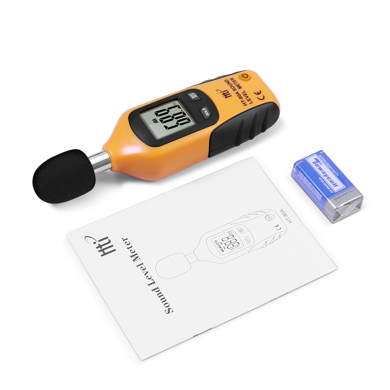 BingWS Decibel Meter Backlit LCD HD Display Noise Decibel Meter Tester Sound Level Meter with A 9V Battery Sound Measurement