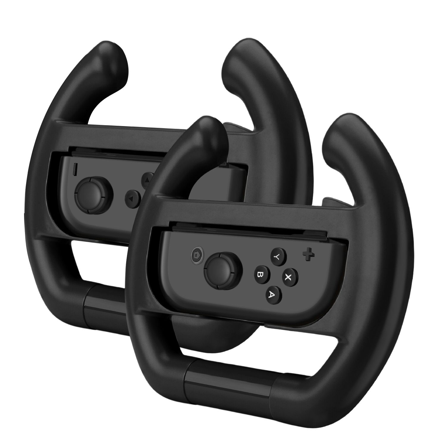 Racing Wheel for Nintendo Switch / Switch OLED Joy-Con Controller (Set of 2 Black) Racing Steering Wheel Controller Accessory Grip Handle Kit Attachment