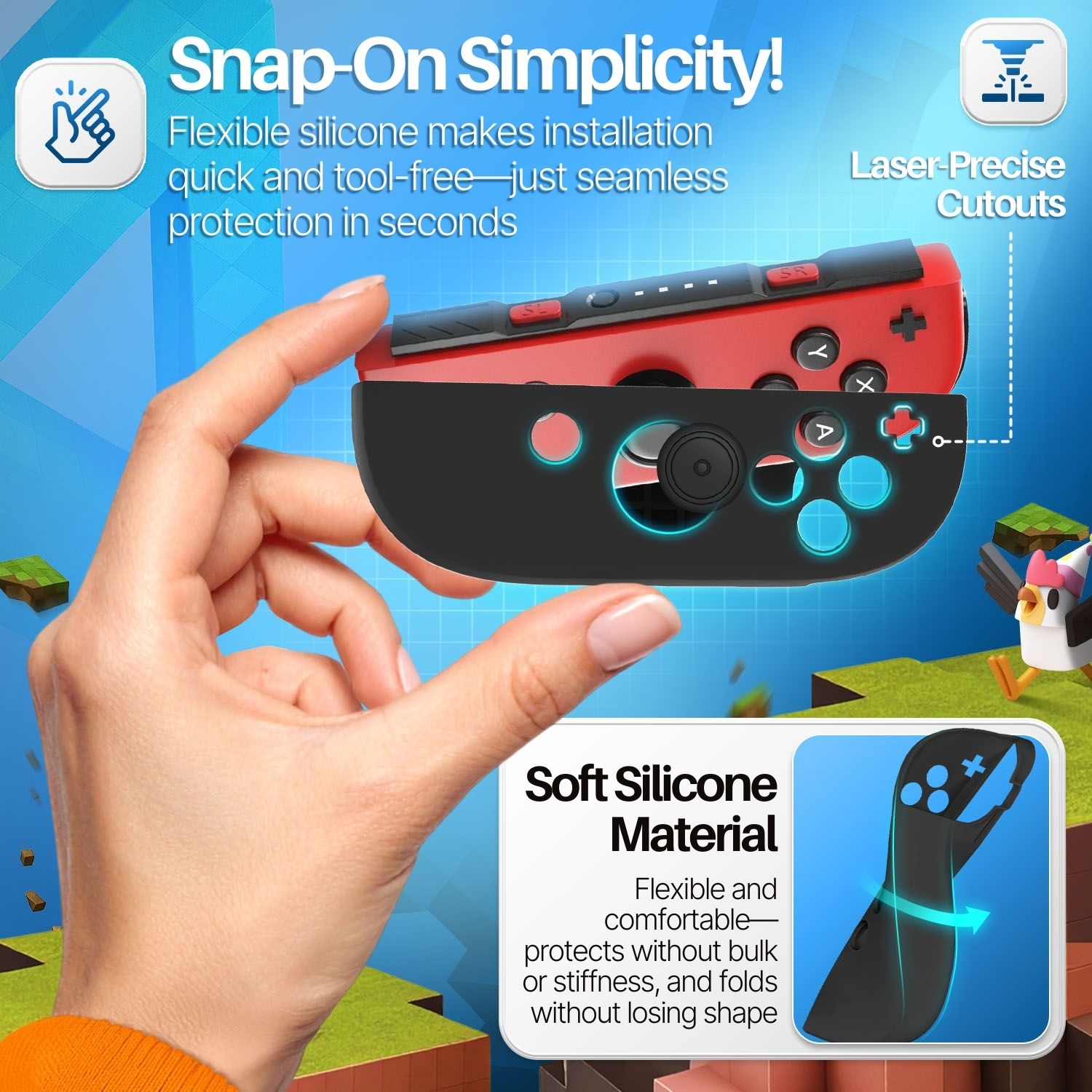 Silicone Joy Con Case for Nintendo Switch & Switch Oled (Black) | eBay