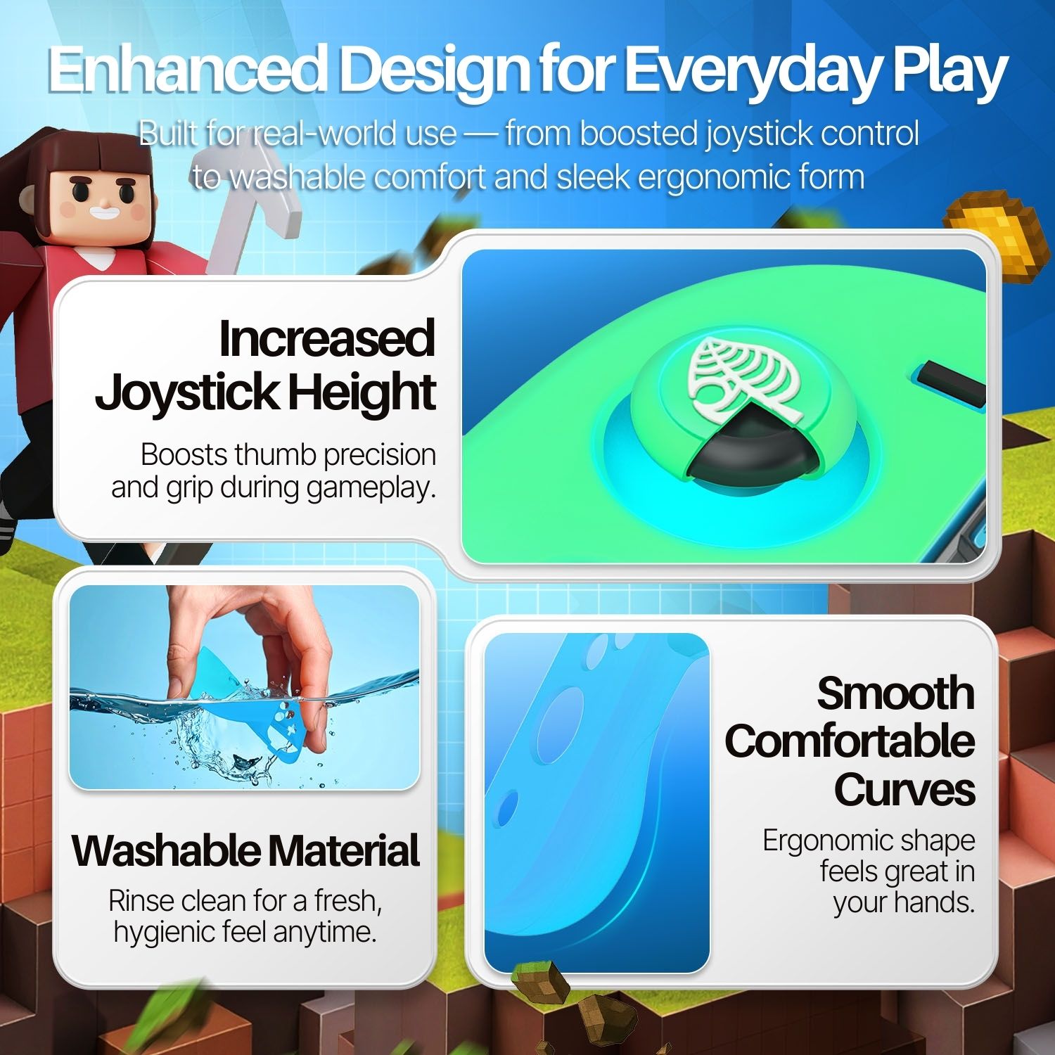 Quality Material: Our silicone switch Joycon cover is made of anti-slip premium silicone material, which is durable and flexible. That will enhance the handle shape, which is soft and comfortable to hold for longer playing sessions