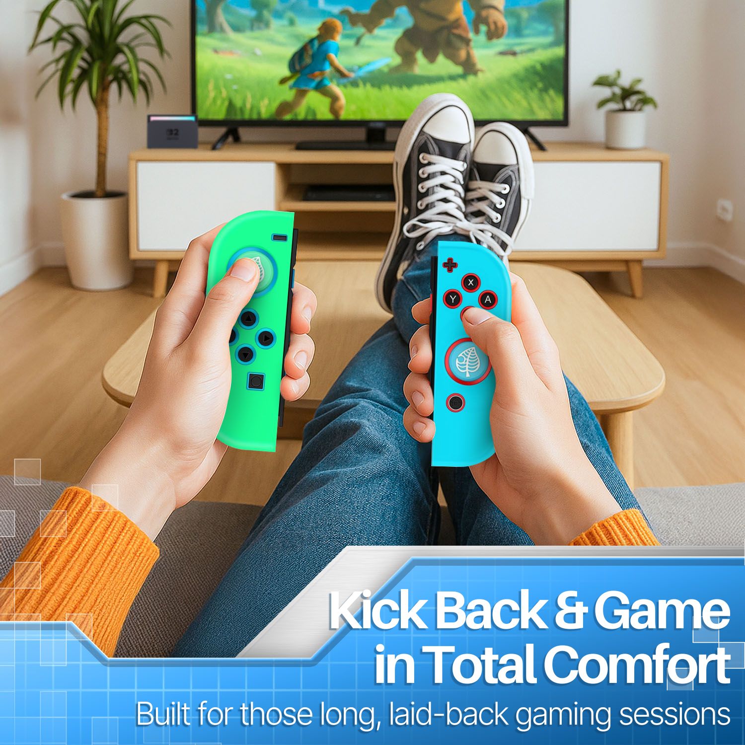 Unique Design: This Joy Con shell case for Nintendo Switch has a matching design of the case and thumb grip caps, giving complete protection and enhanced grip to your Joycon while keeping it stylish and eye-catching