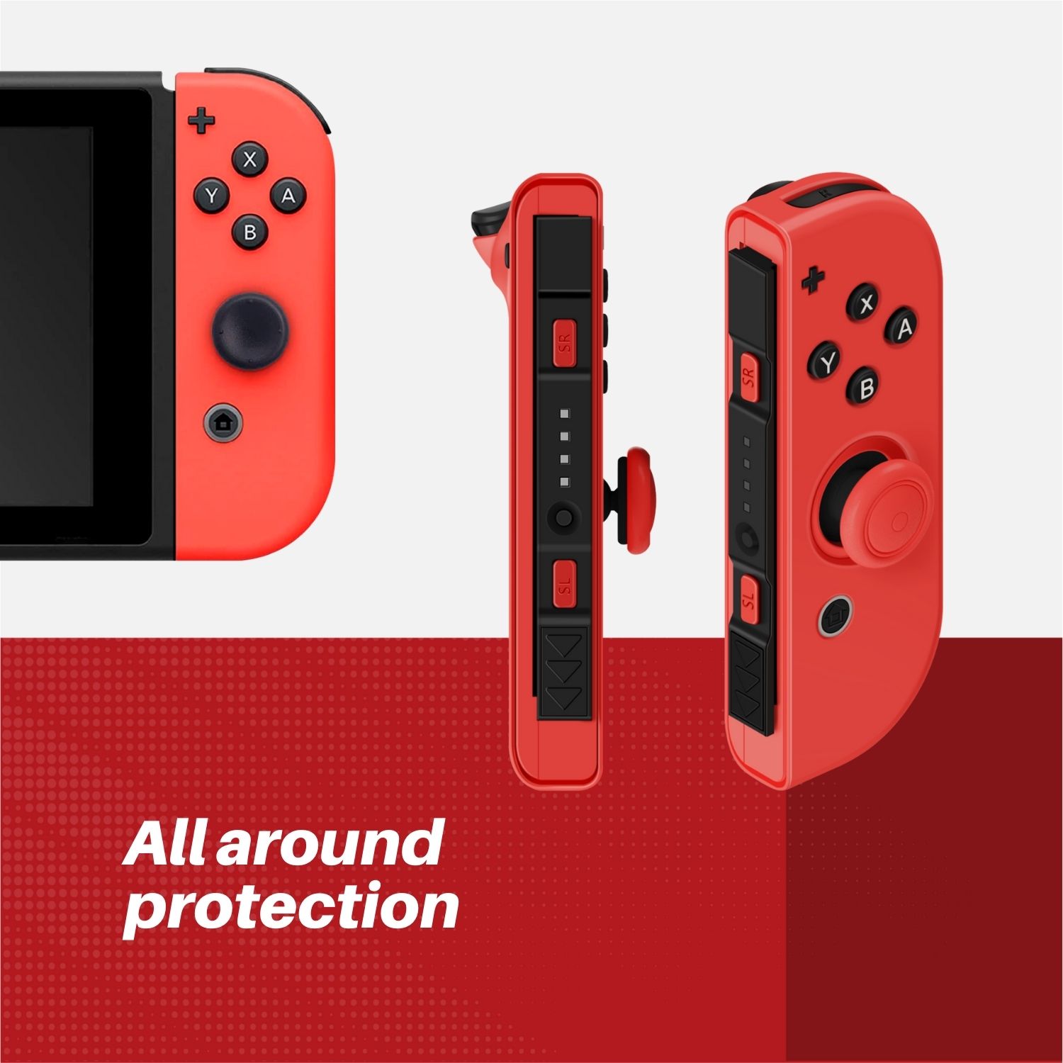 Joy-Con Grip Gel Guards provides a protective layer works for Nintendo Switch Joy-Cons to guard against scratches and other low impact surface damage
