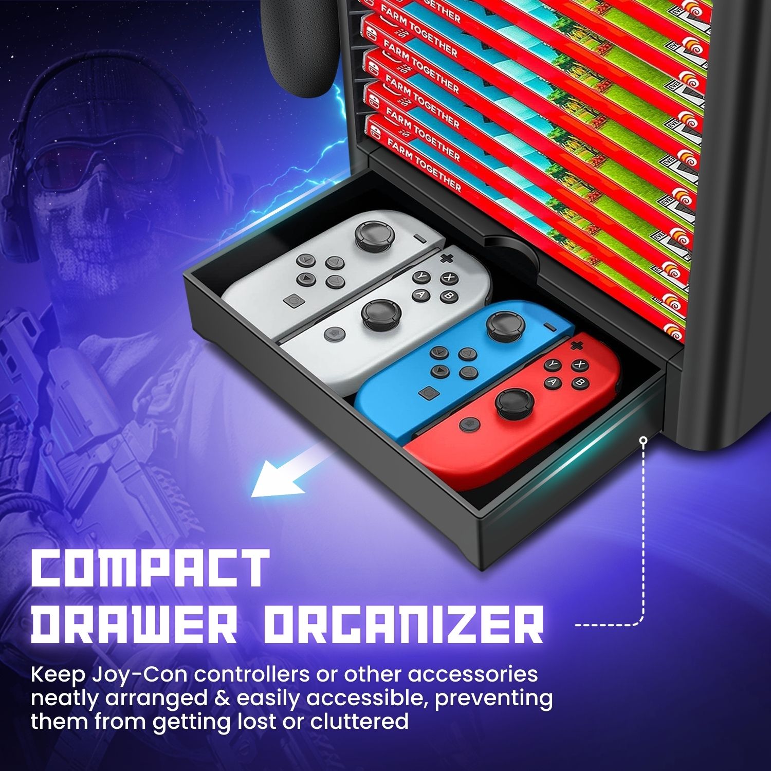 【保証書付】 Game Station Organizer Switch Storage for Stand Tower Nintendo Switch