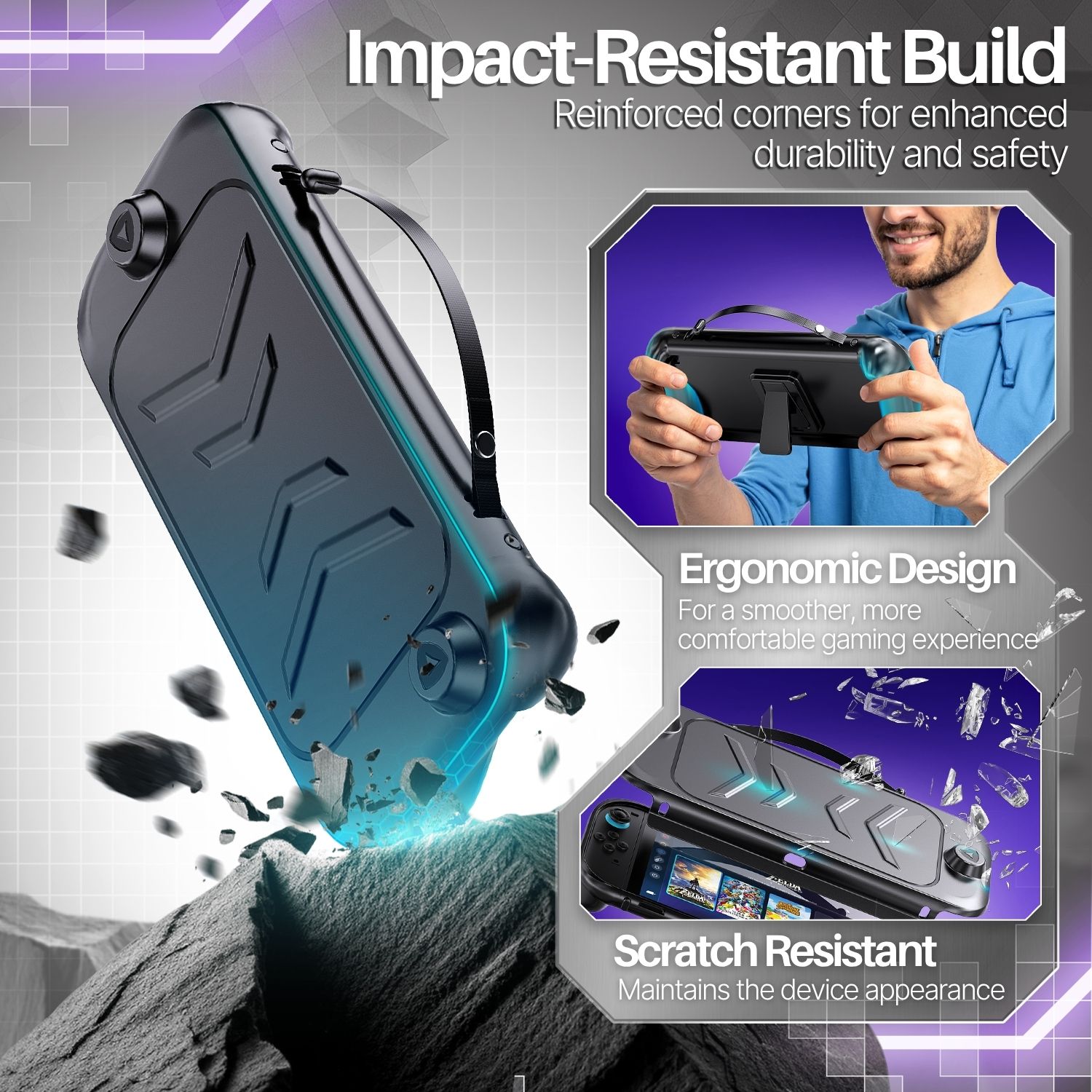 Full-Body Protection with a Stand: This Nintendo Switch 2 shell case set includes a durable back shell with a built-in stand for hands-free viewing and a detachable front cover to shield the screen when playing complete front and back protection for your Nintendo Switch 2