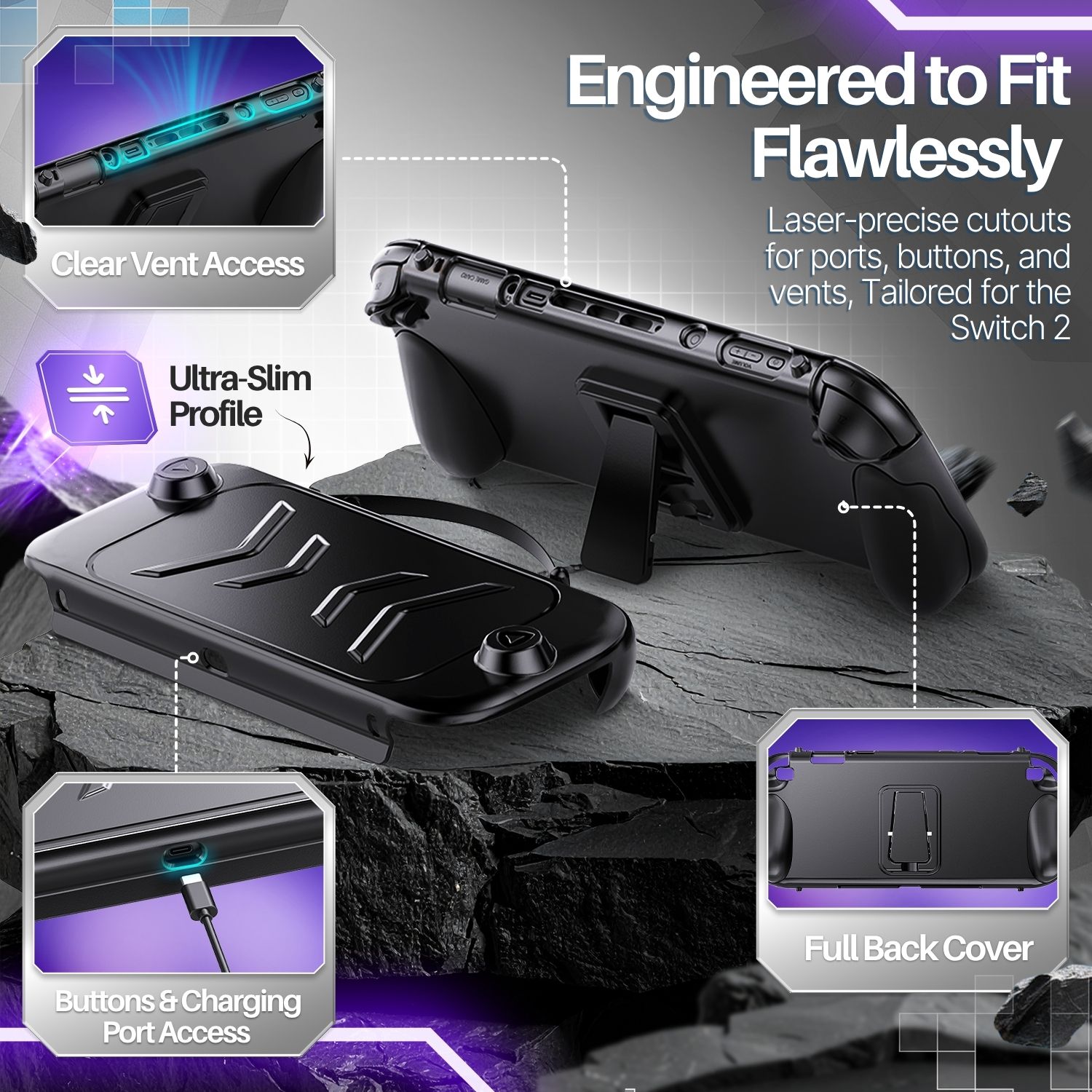 Comfortable to Hold: This ergonomic Nintendo Switch 2 grips on both sides fit naturally in your hands, reducing strain during long gaming sessions, and provides better  comfort for the player