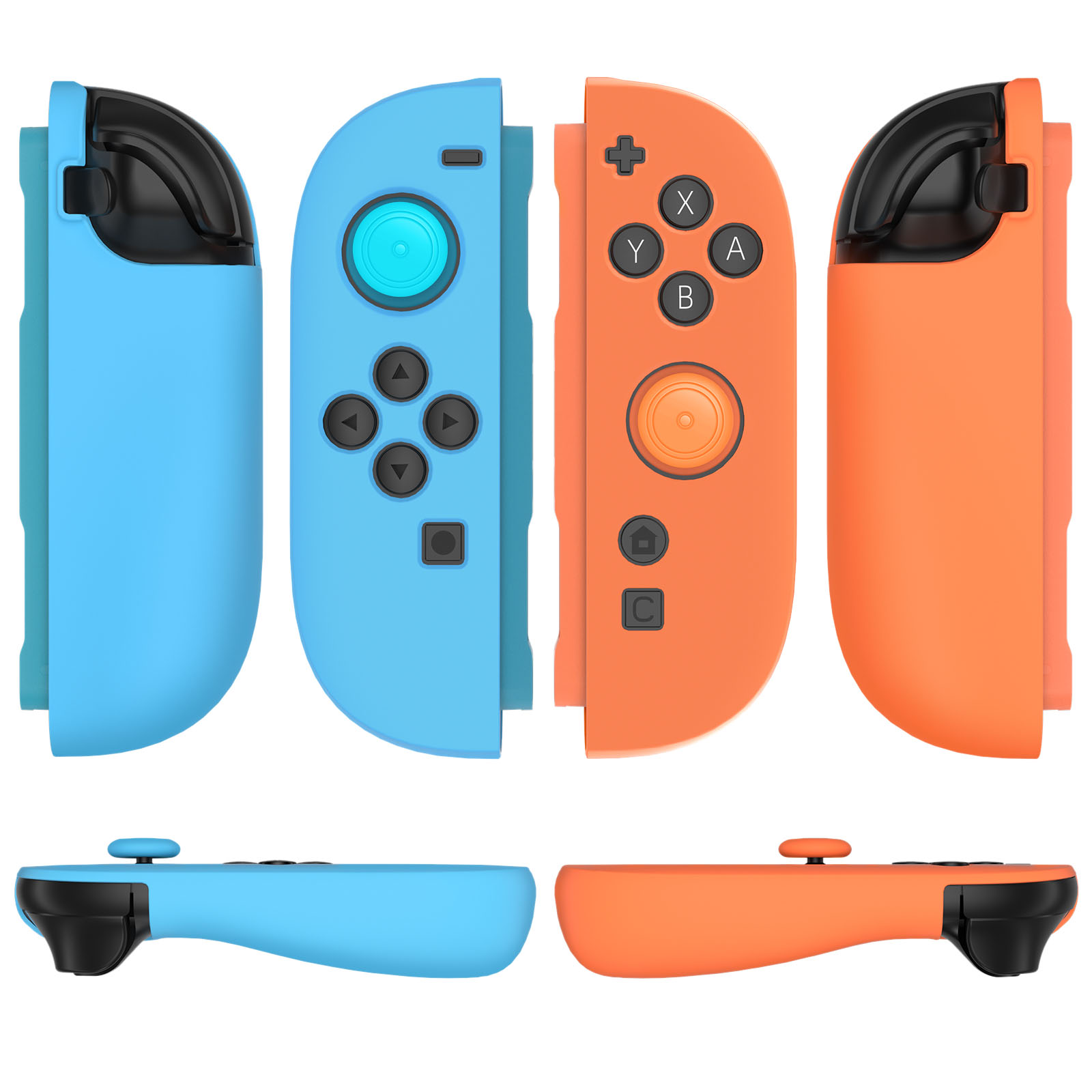 Silicone Joy Con Case for Nintendo Switch 2 2025 (Neon Blue+Orange