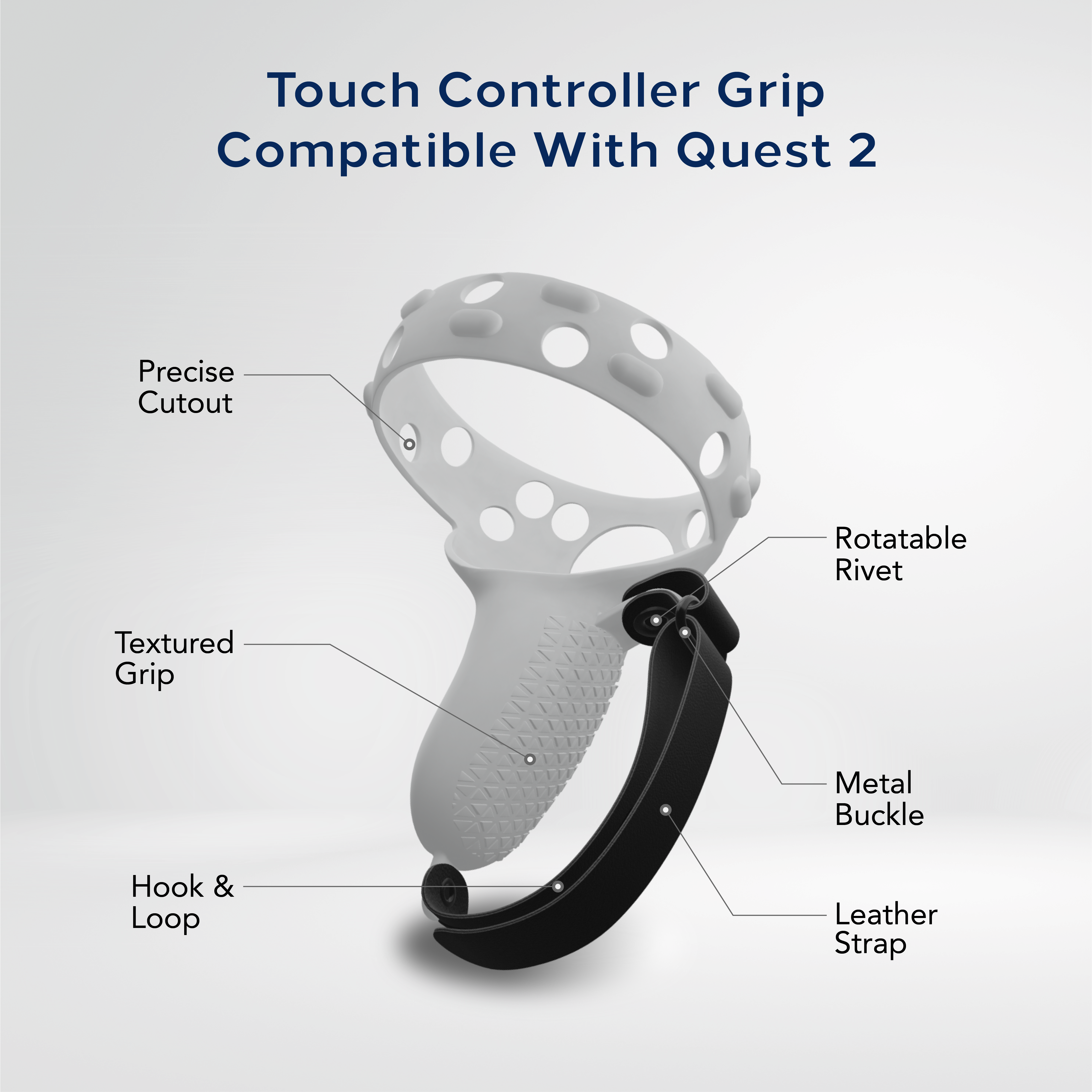 AMVR Touch Controller Grip Cover, for Meta/Oculus Quest, Quest 2 or Rift S  Accessories,with Anti-Throw Straps and Handle Protective Sleeve,Made of