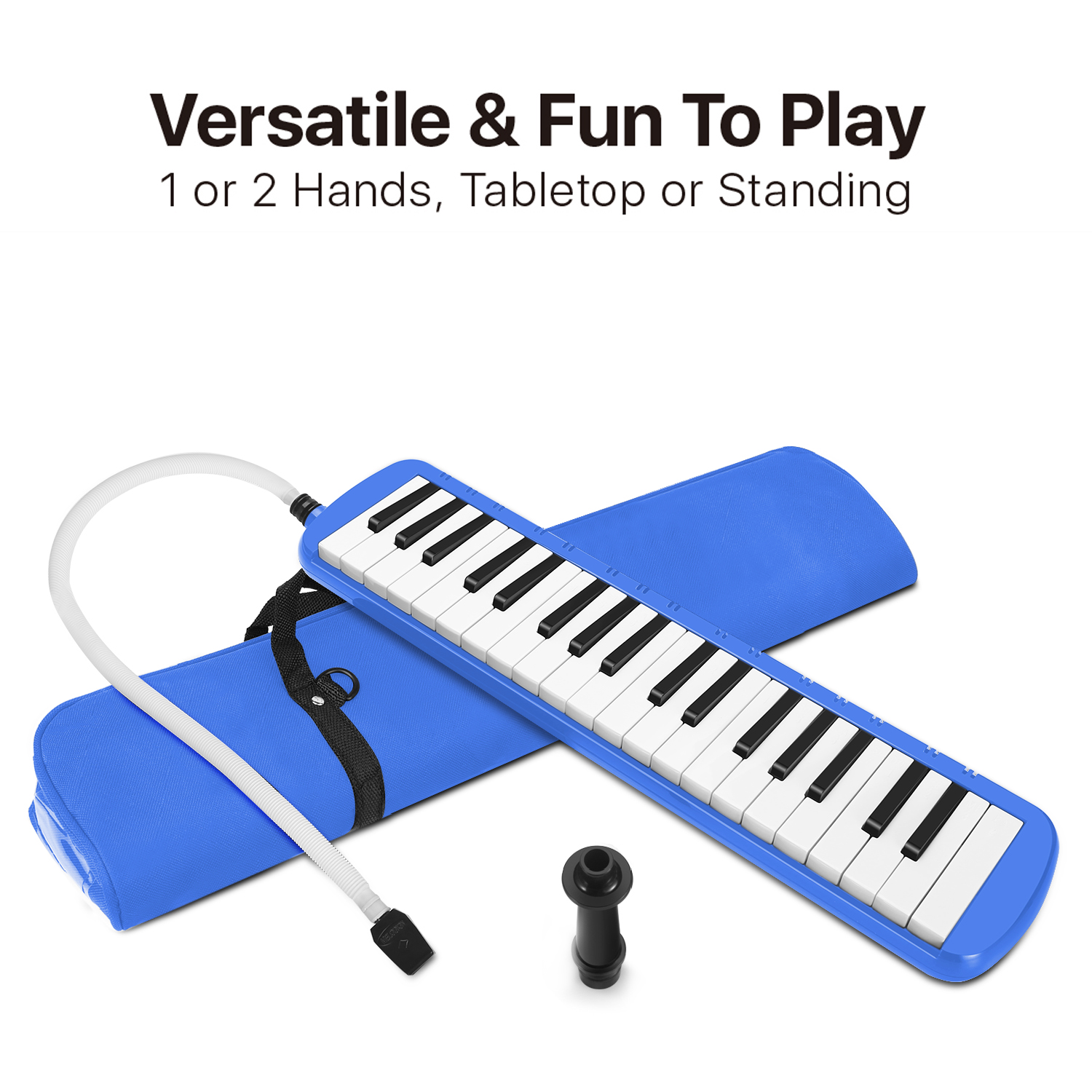 37-Key Air Piano Keyboard - The melodica offers a range of 3 full octaves for a realistic playing experience, allowing you to play various musical styles in Soprano or Alto and express your creativity.