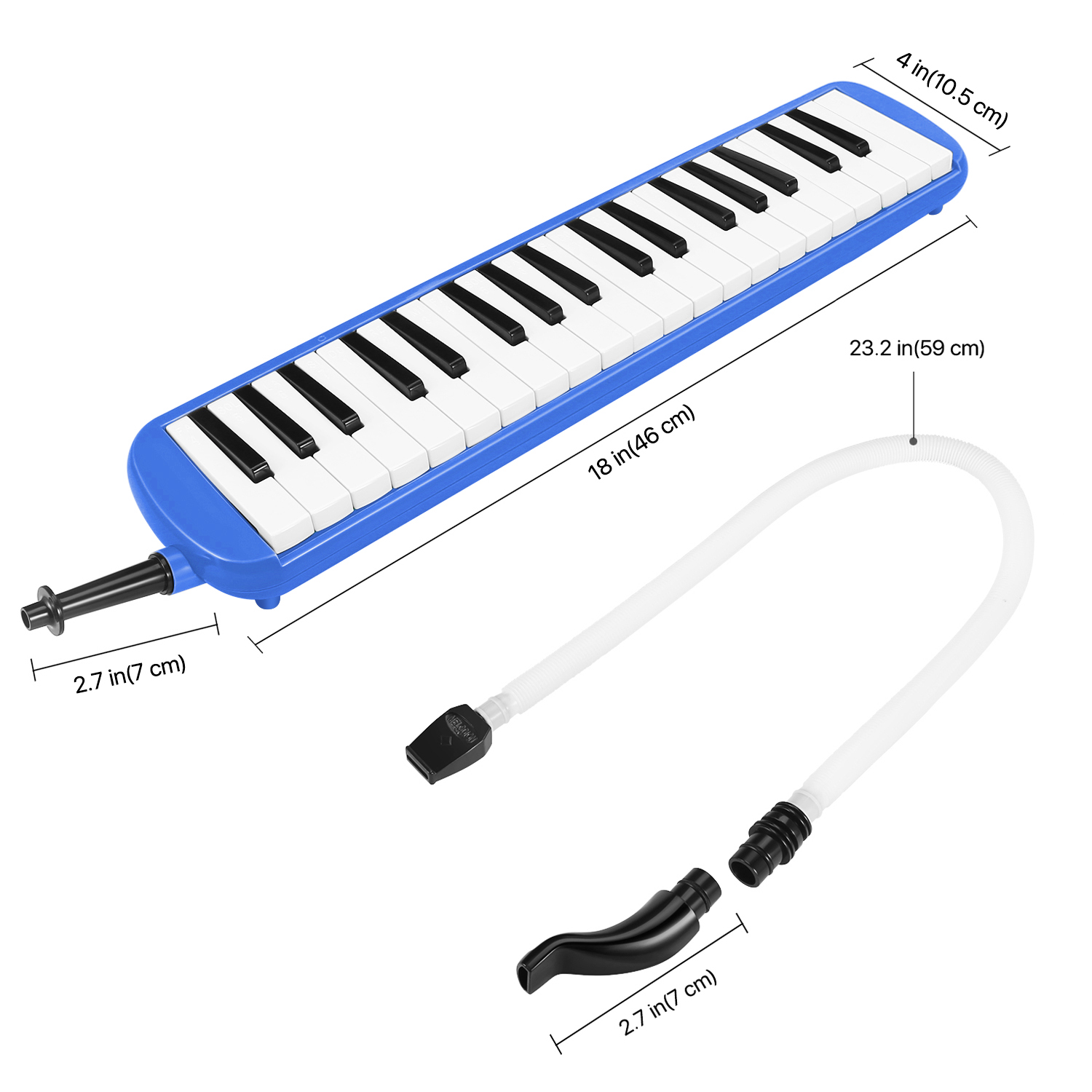No Power Required - Features an anti-corrosion copper base, bronze reeds, and a water key for moisture release for longevity; this melodica produces unique free-reed sounds powered solely by the player's breath.