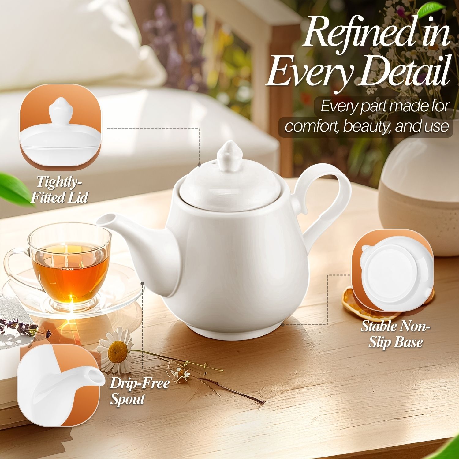 Easy to Clean and Maintain - These small ceramic tea pots are constructed with a ceramic body, built to keep your tea warm. Glazed for easy cleaning - hand-washed, or in a dishwasher.