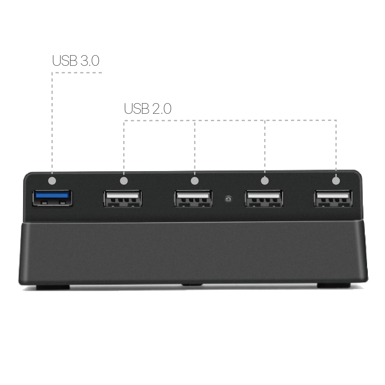 TNP Products 5 Port USB Hub for PS4 Slim Edition - USB 3.0 / 2.0 High Speed Adapter Accessories Expansion Hub Connector Splitter Expander for