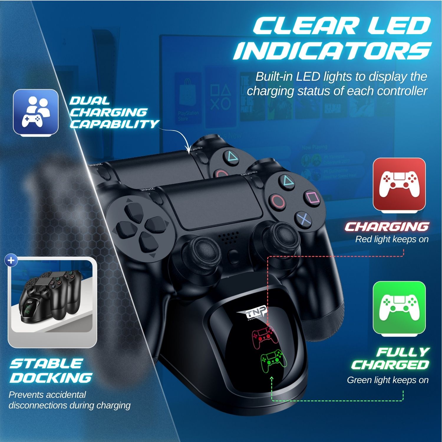 PS4 Controller Charger Charging Station Dock Stand Dualshock USB Port ...