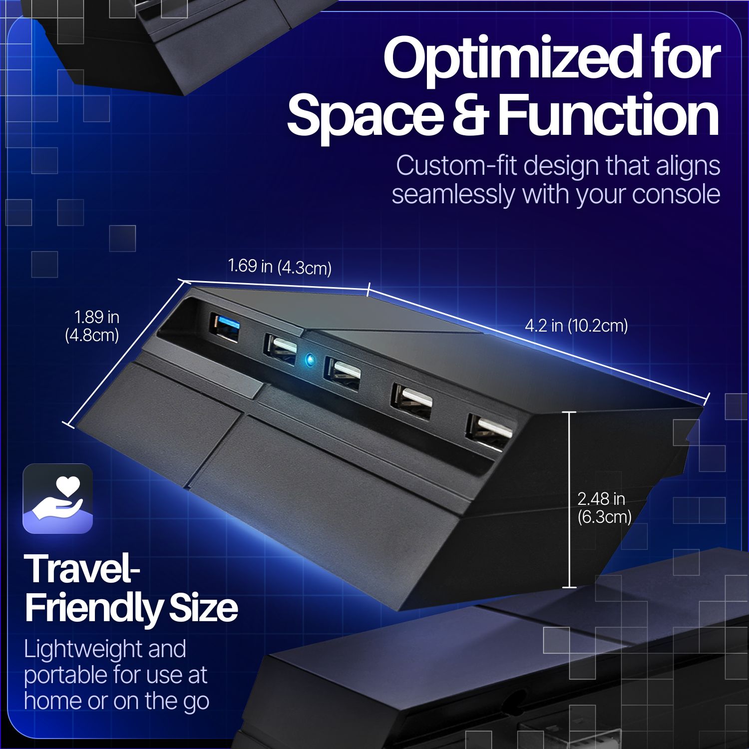 LED Power Indicator: Our USB adapter for PS4 features a blue LED indicator light that shows when it is powered on and ready for use