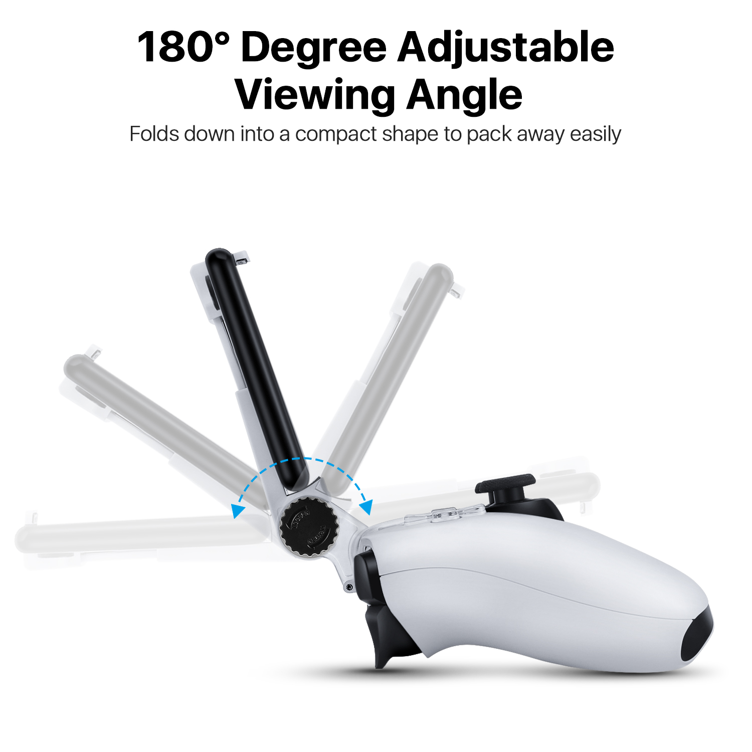 Padded Phone Mount - with a padded clip mount to prevent scratches on your device, has an adjustable spring-loaded clamp that firmly holds your phone in place. Designed to fit most smartphones, both iOS and android devices. Maximum extension up to 3.4 inches (8.5 cm)