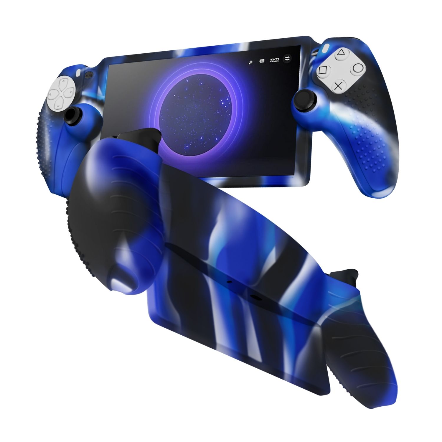 TNP Silicone Protective Case for Playstation Portal Remote Player - Camouflage Blue Skin Case for PS5 Portal - Shock-Absorption, Anti-Fingerprint, Scratch Resistant, Anti-Slip Case Cover for PS Portal