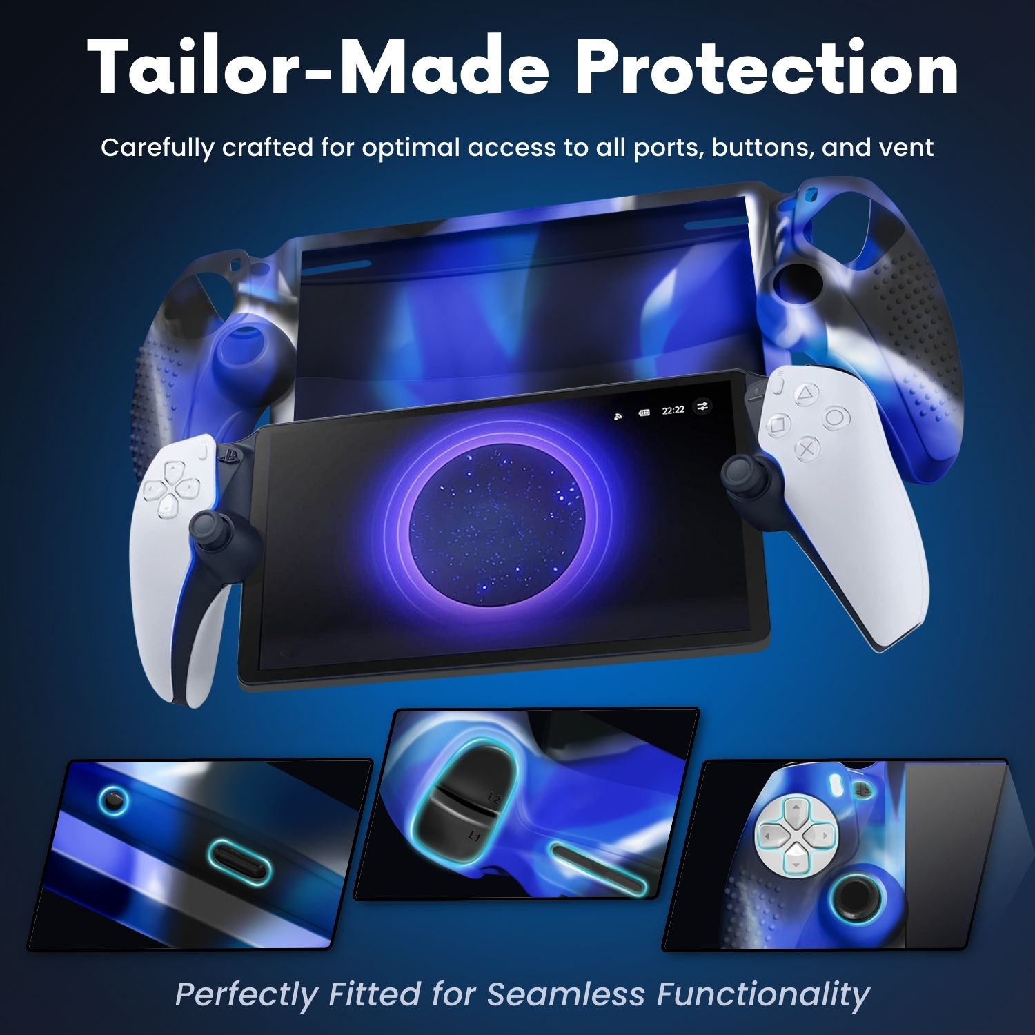 Easy to Install: This silicone case for PS Portal can be effortlessly installed. Slide your device into the case for a secure fit and immediate protection; no tools are required