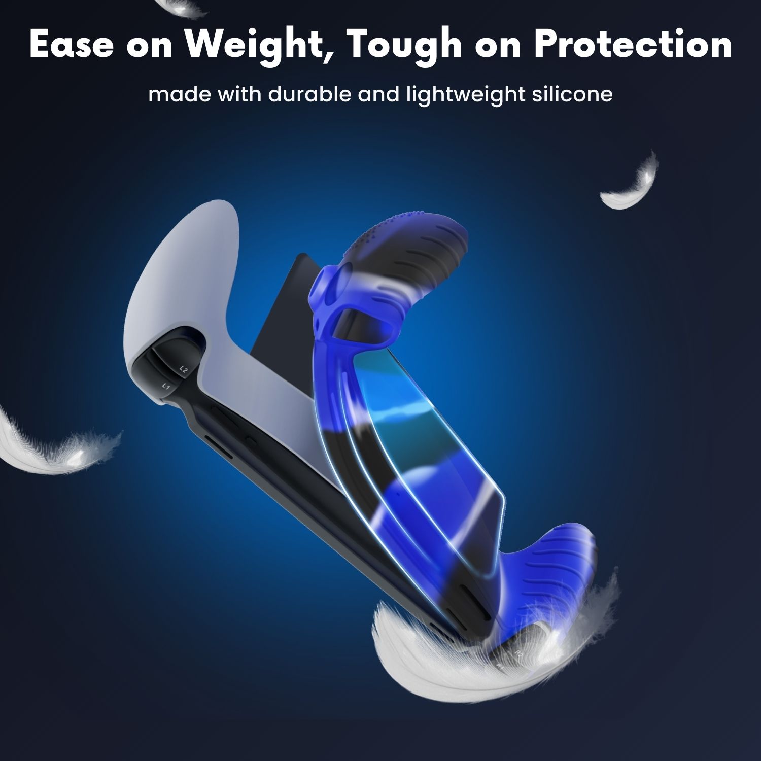 Sleek and Functional: Our silicone cover for PlayStation Portal protects your device, and its sleek camouflage blue design maintains the stylish appearance of your device, making it a perfect protective accessory for any gamer