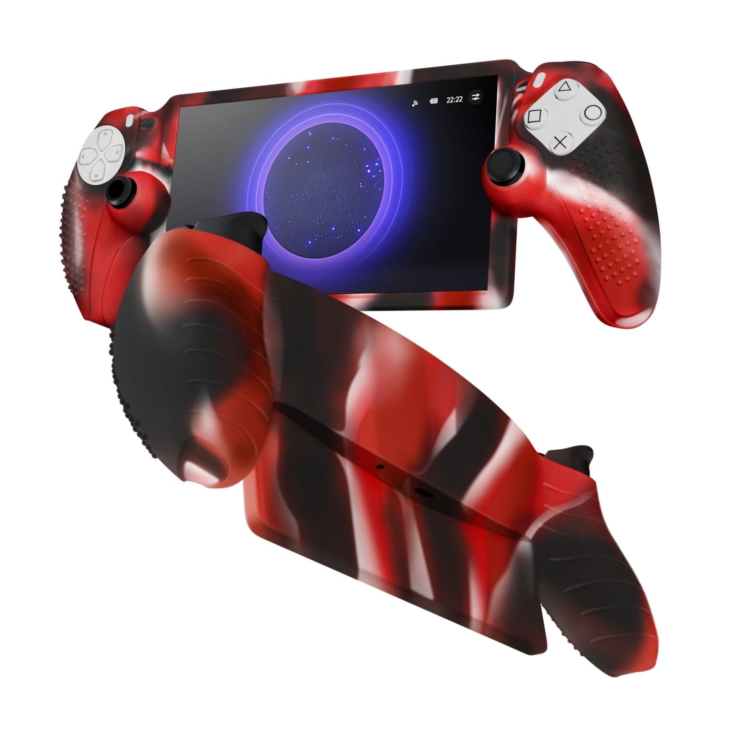TNP Silicone Protective Case for Playstation Portal Remote Player - Camouflage Red Skin Case for PS5 Portal - Shock-Absorption, Anti-Fingerprint, Scratch Resistant, Anti-Slip Case Cover for PS Portal