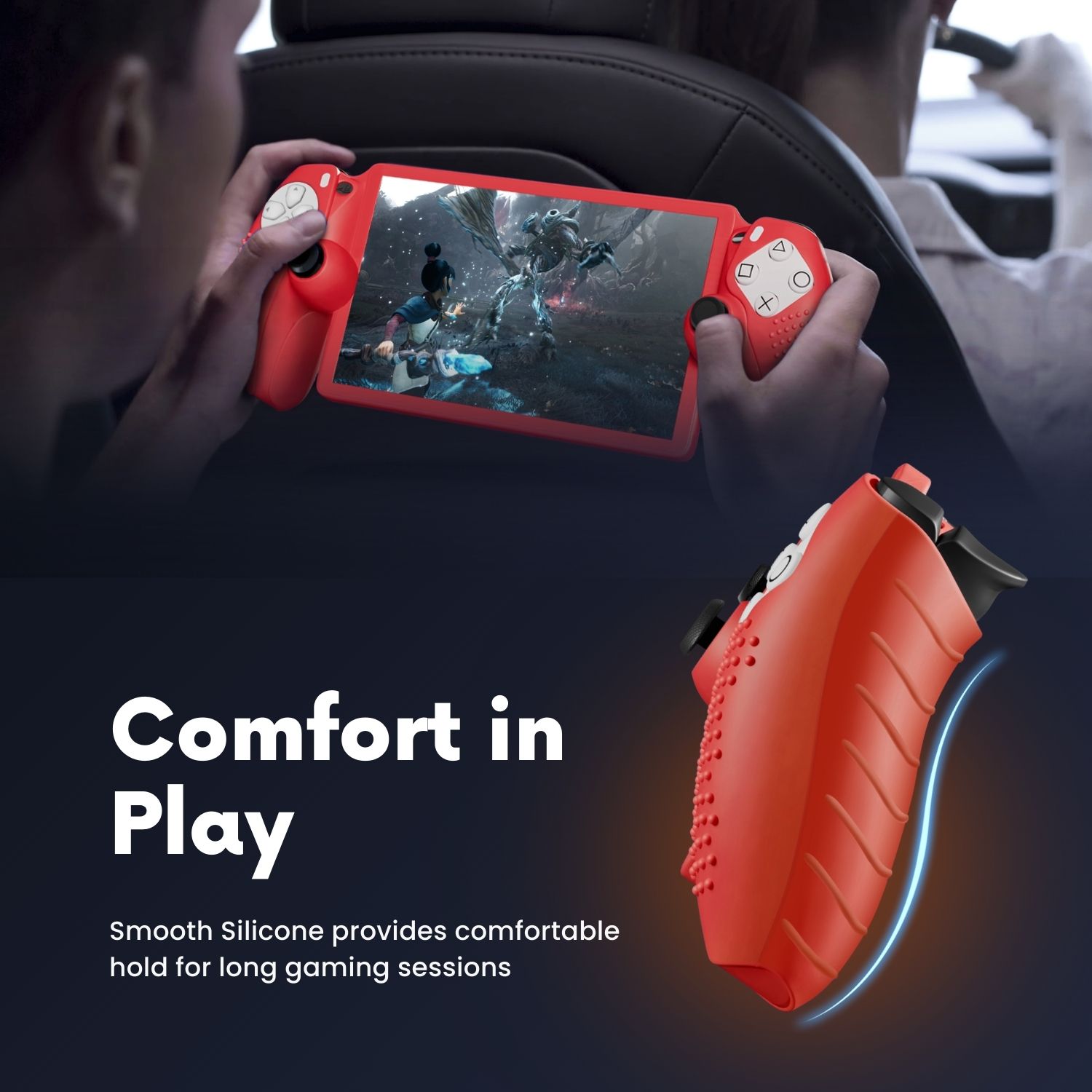 Ergonomic Design: This silicone case for PS5 Portable is an anti-slip, sweat-resistant material that enhances grip and reduces fatigue during long sessions, ensuring a comfortable gaming experience