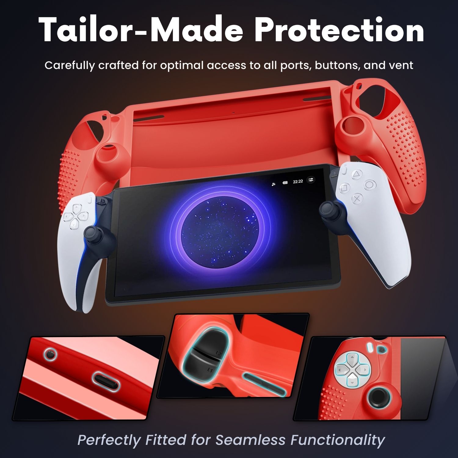 Easy to Install: This silicone case for PS Portal can be effortlessly installed. Slide your device into the case for a secure fit and immediate protection; no tools are required