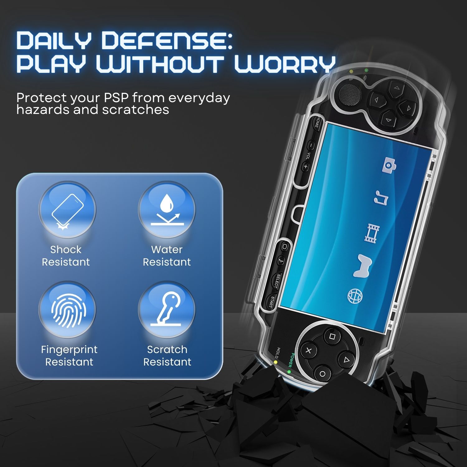 CECompass Clear Hard Case for PSP 1000 | Transparent | Travel Case
