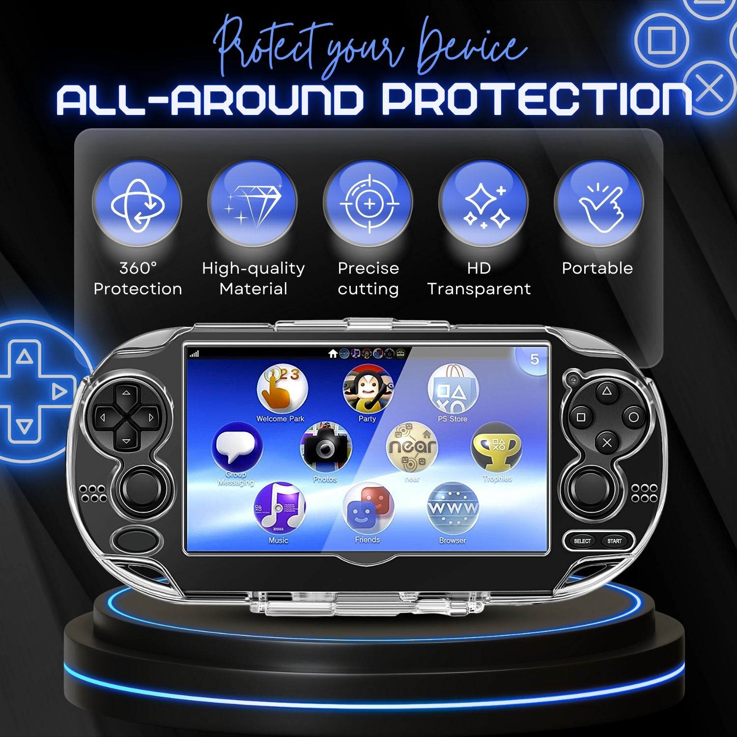 All-Around Defense: Our crystal clear hard case for PS Vita 1000, also known as PSV 1000 and PCH 1000, offers a full cover design for all-around external surface protection, ensuring your device is shielded from scratches, dust, and minor impacts. Not Compatible with PS Vita 2000