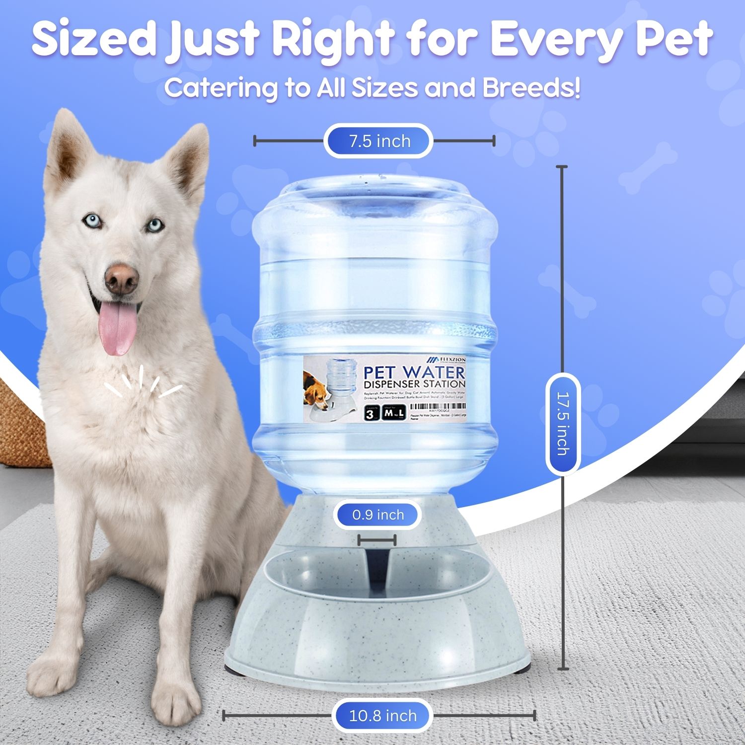 Pet Water Dispenser Station Self Replenish Waterer Drinking Fountain, 3
