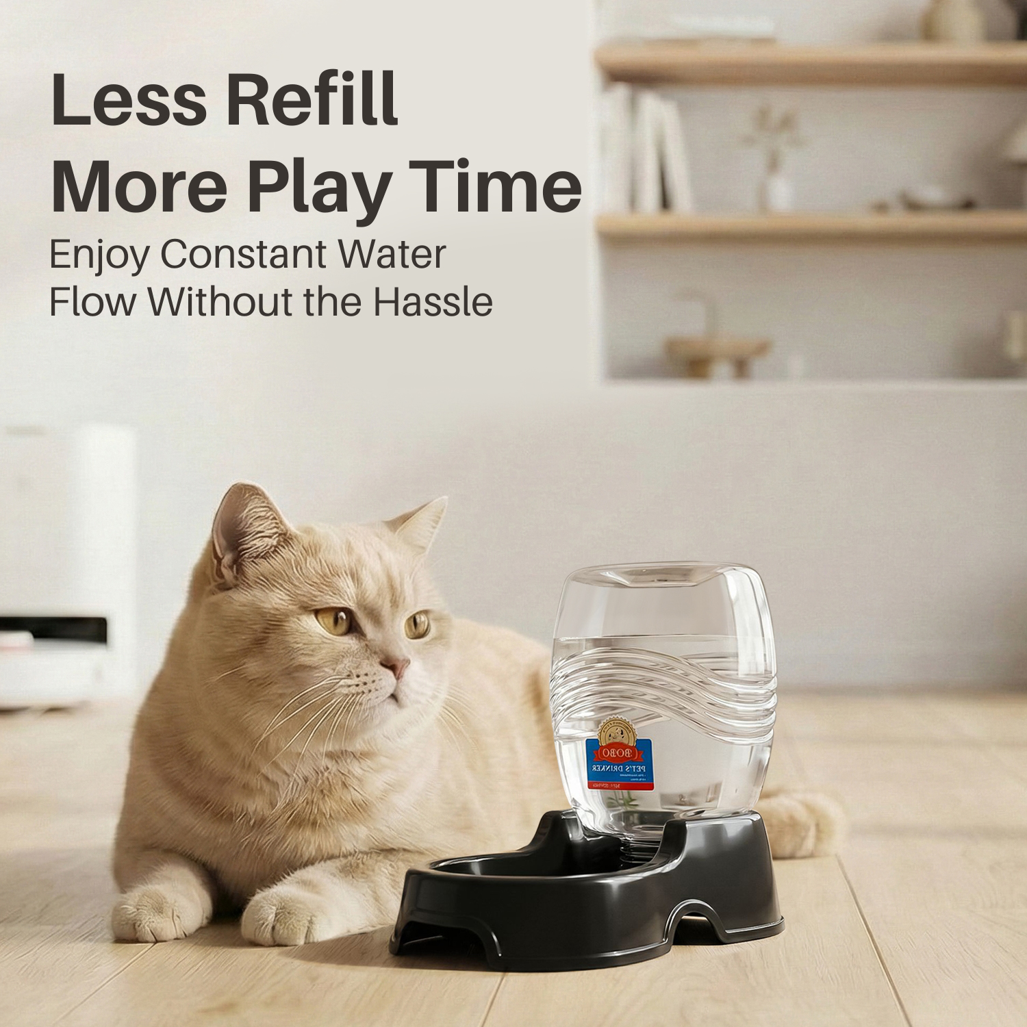 Self-Replenishing Animal Water Dispenser - Our gravity water bowl for dogs and cats utilizes gravity to ensure a consistent supply of fresh water for your pet, reducing the frequency of refilling