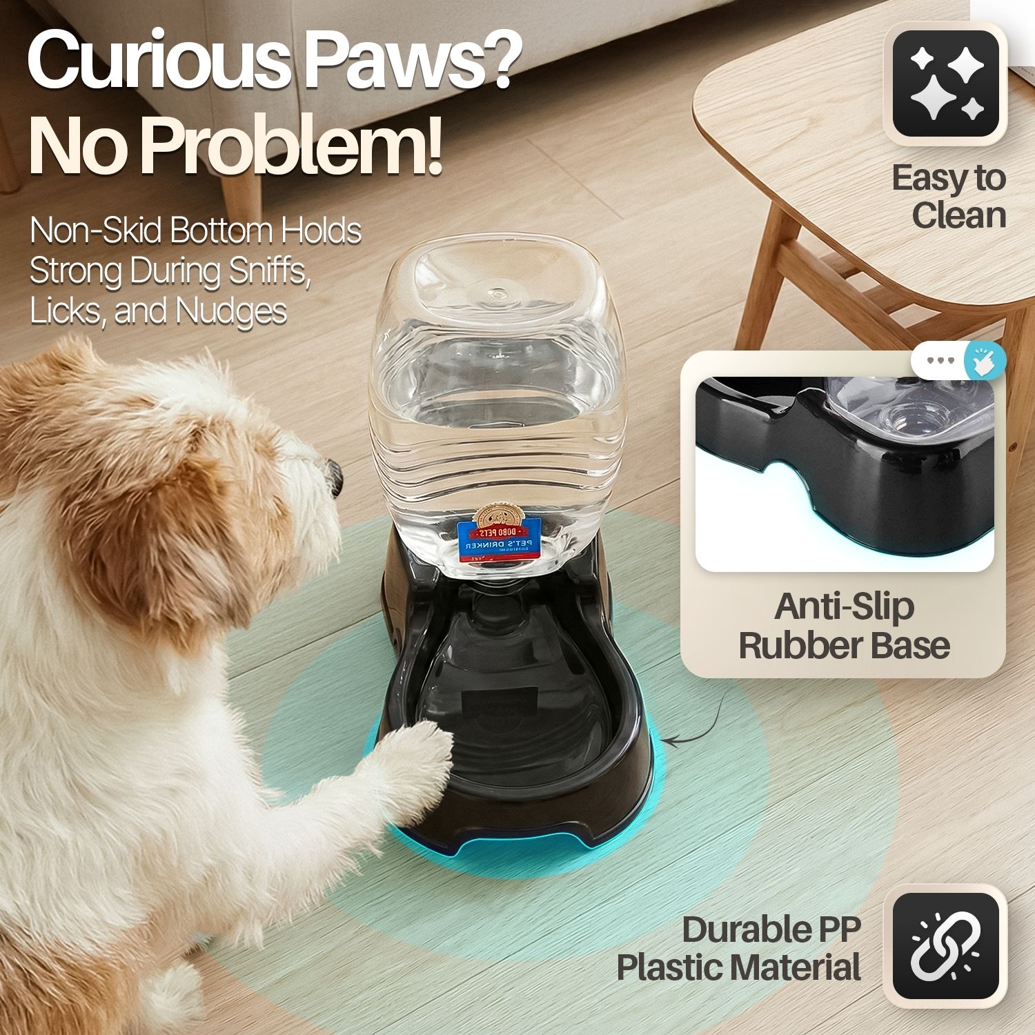 Easy to Use Gravity Water Bowl for Cats - Constructed for hassle-free cleaning and maintenance. Please note: Manual cleaning is recommended as this cat water feeder is not suitable for dishwashers