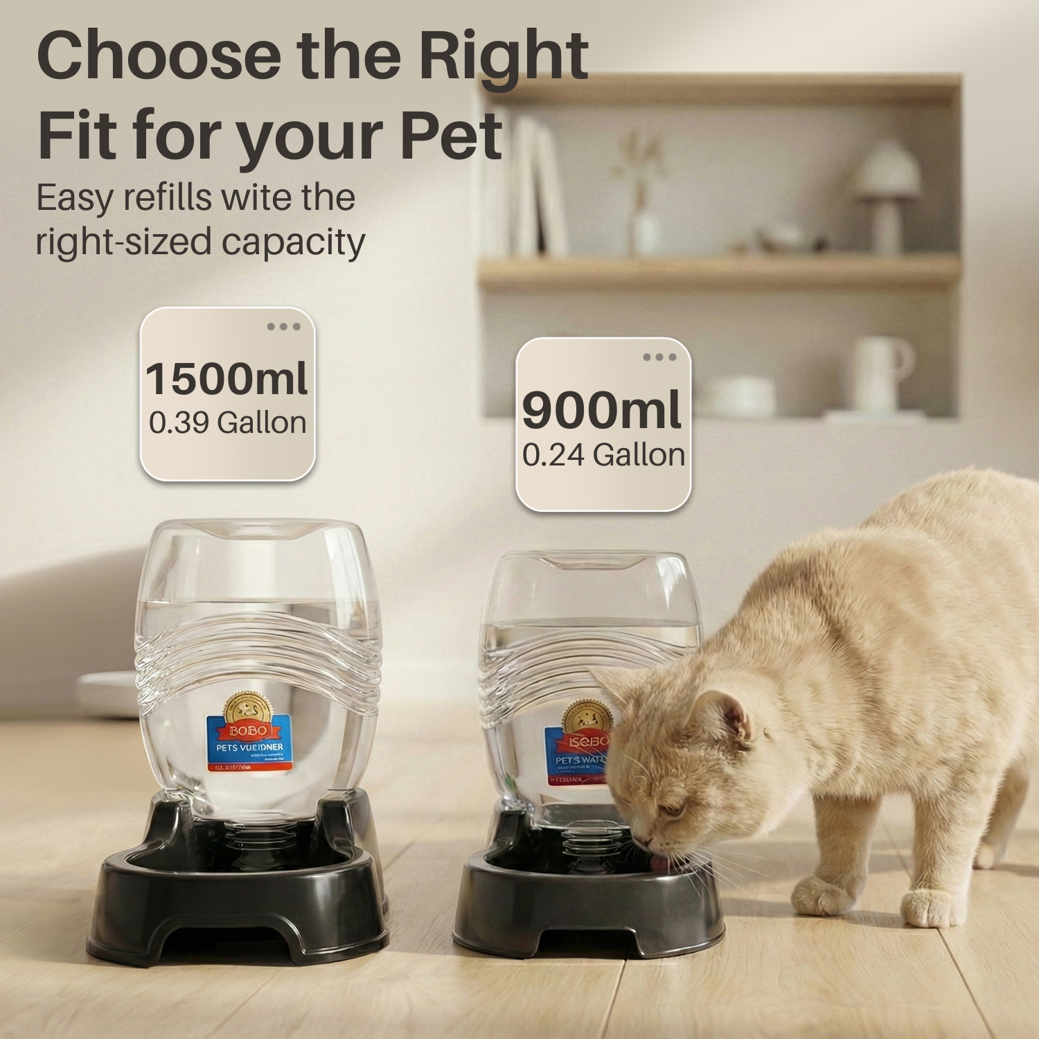 Perfect Hydration Solution - Ideal for keeping your pets hydrated, this automatic cat water dispenser holds up to (1/4 Gallon/ 900ml), great for households with single or multiple pets