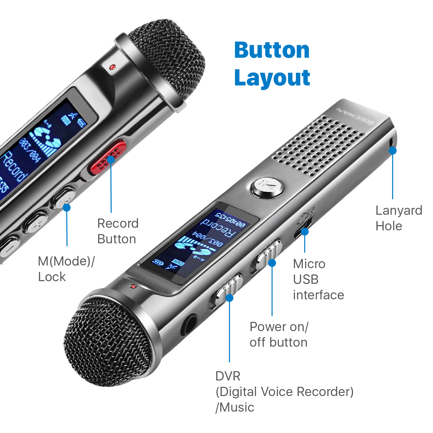 Digital Voice Recorder w/ Voice Activated Stereo HiFi Directional Mic (8GB) 818073023266 eBay
