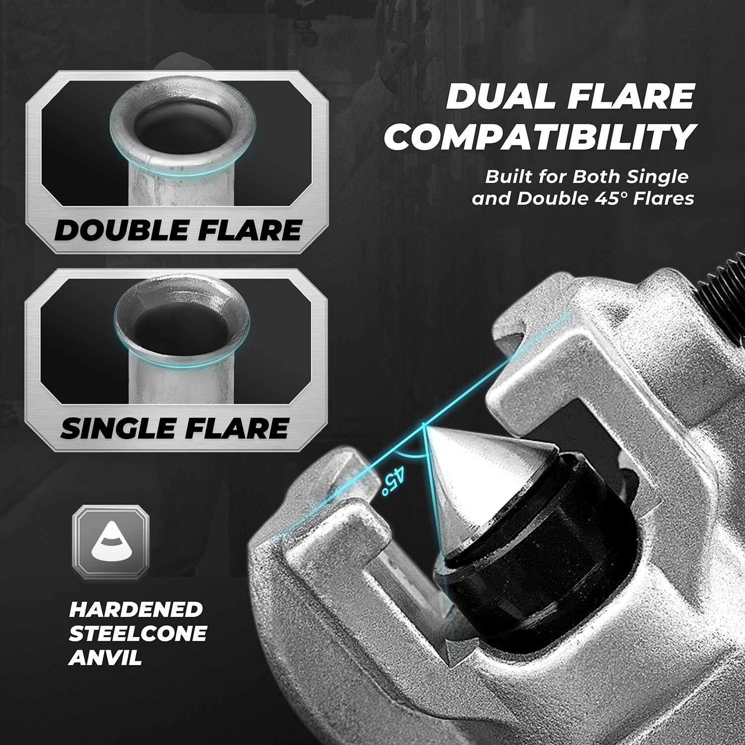 Tubing Pipe Flaring Tools Set Kit Dies 3/16"5/16" 45 Degree Eccentric