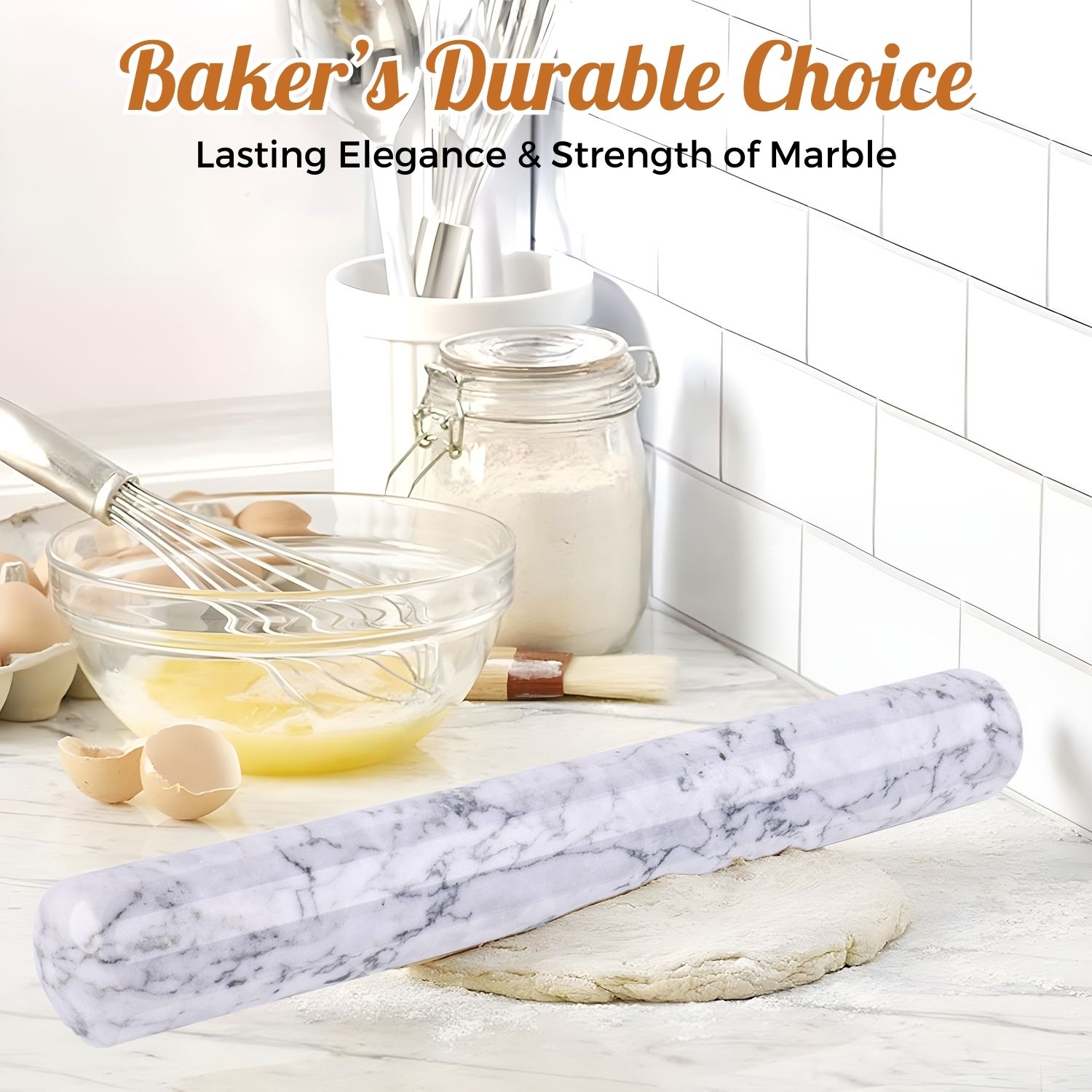 Details About Marble Rolling Pins With Wooden Holder Stand Base 11 Inch White Heavy Weight