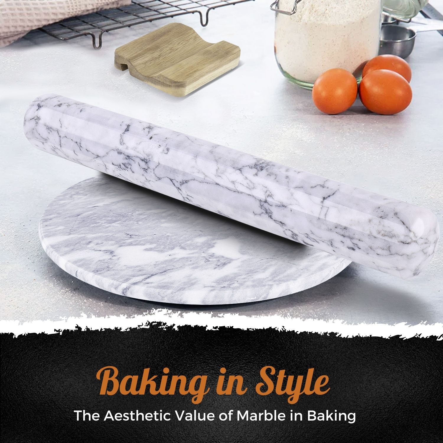 Naturally Non-Stick - This marble french style rolling pin works extremely well for any dough and pastries. The natural smooth surface of this stone baking rolling pin offers an effortless back-and-forth roll-over. It fends off any stickiness without tearing your dough. It makes your baking process easier and quicker